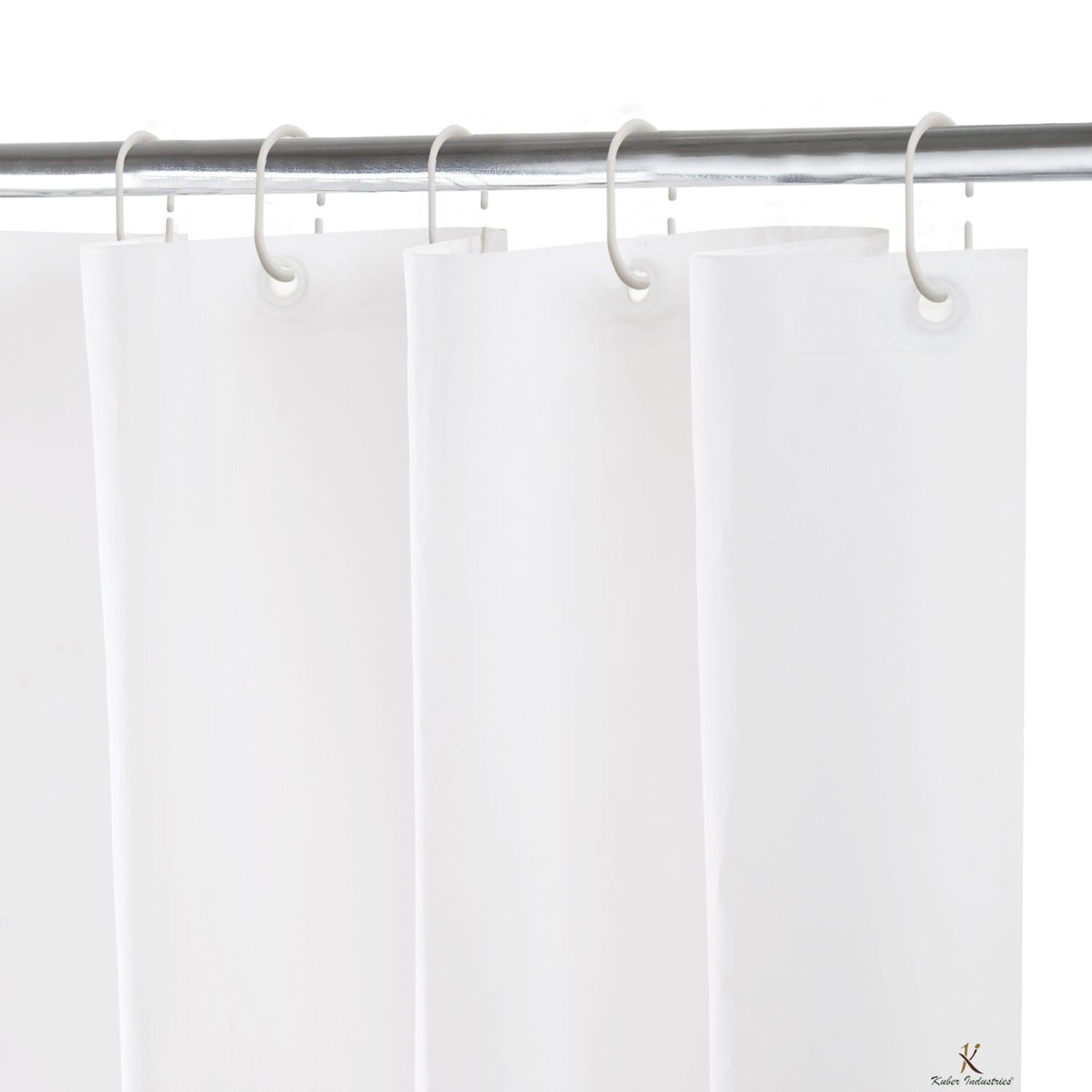 Kuber Industries PEVA Shower Curtain Liner , Heavy Duty Plastic Shower Curtain With Hooks for Bathroom, Bathtub, 70