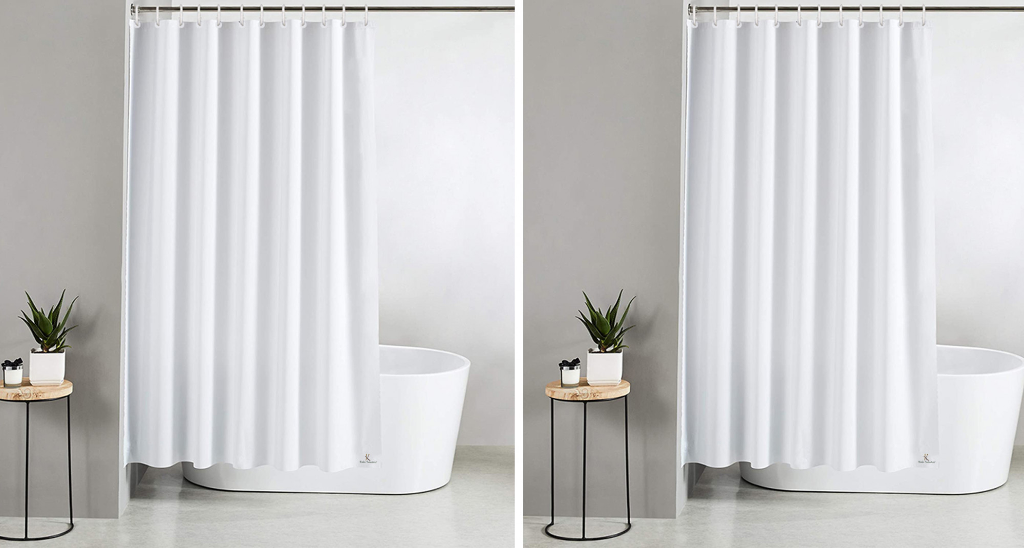 Kuber Industries PEVA Shower Curtain Liner , Heavy Duty Plastic Shower Curtain With Hooks for Bathroom, Bathtub, 70