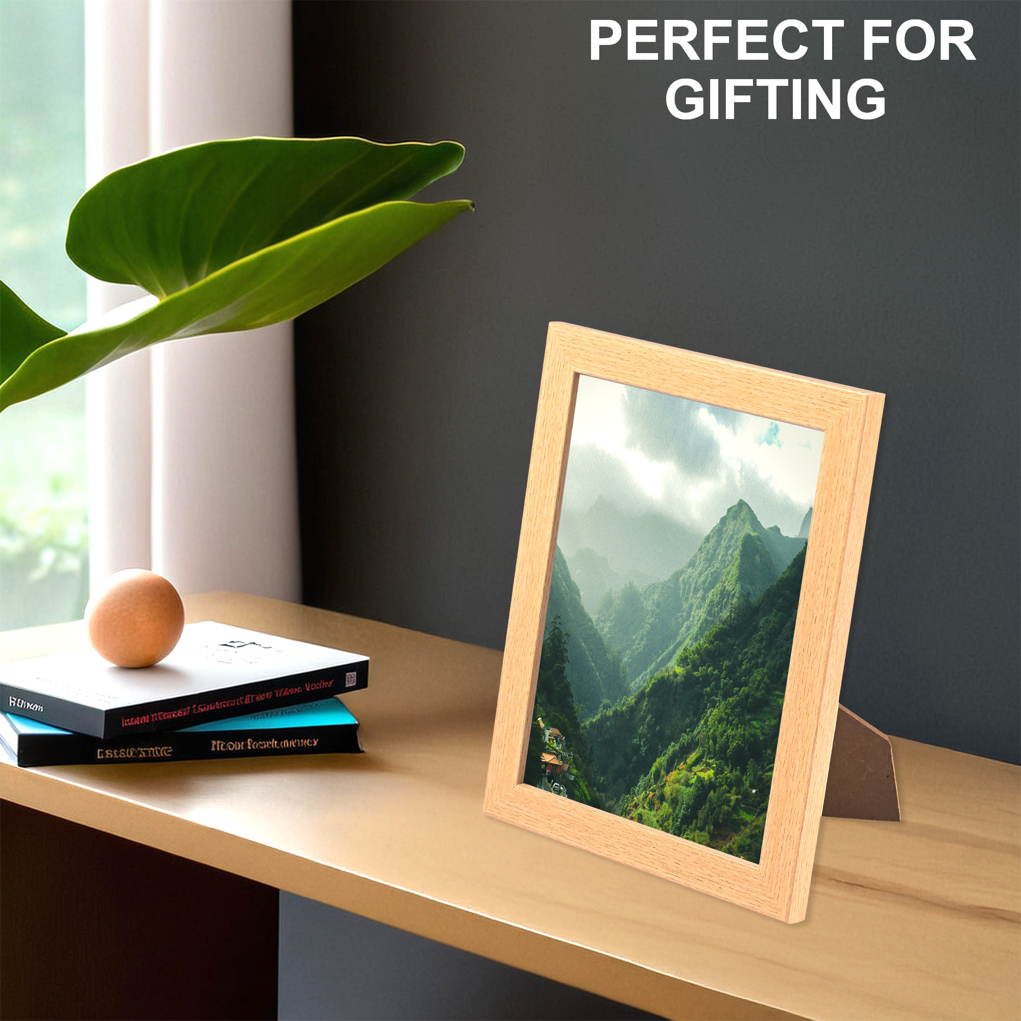 Kuber Industries Photo Size 6x8 Inch Elegant Table Top Photo Frame with Stand  Decorative Picture Frames Perfect for Home  Gifting  Photo Frame for Office Desk Bedroom  Living Room  Cream