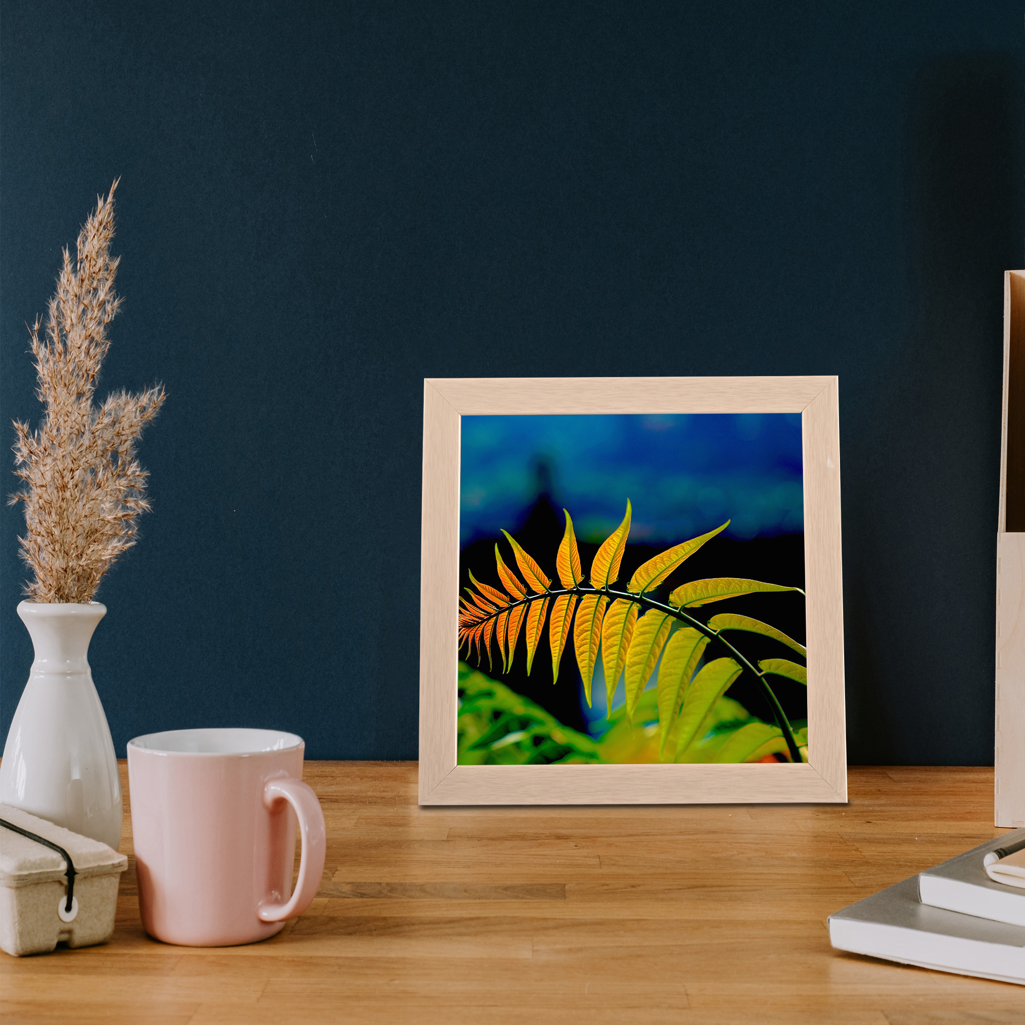 Kuber Industries Photo Size 8x8 Inch Elegant Table Top Photo Frame with Stand  Decorative Picture Frames Perfect for Home  Gifting  Photo Frame for Office Desk Bedroom  Living Room  Cream