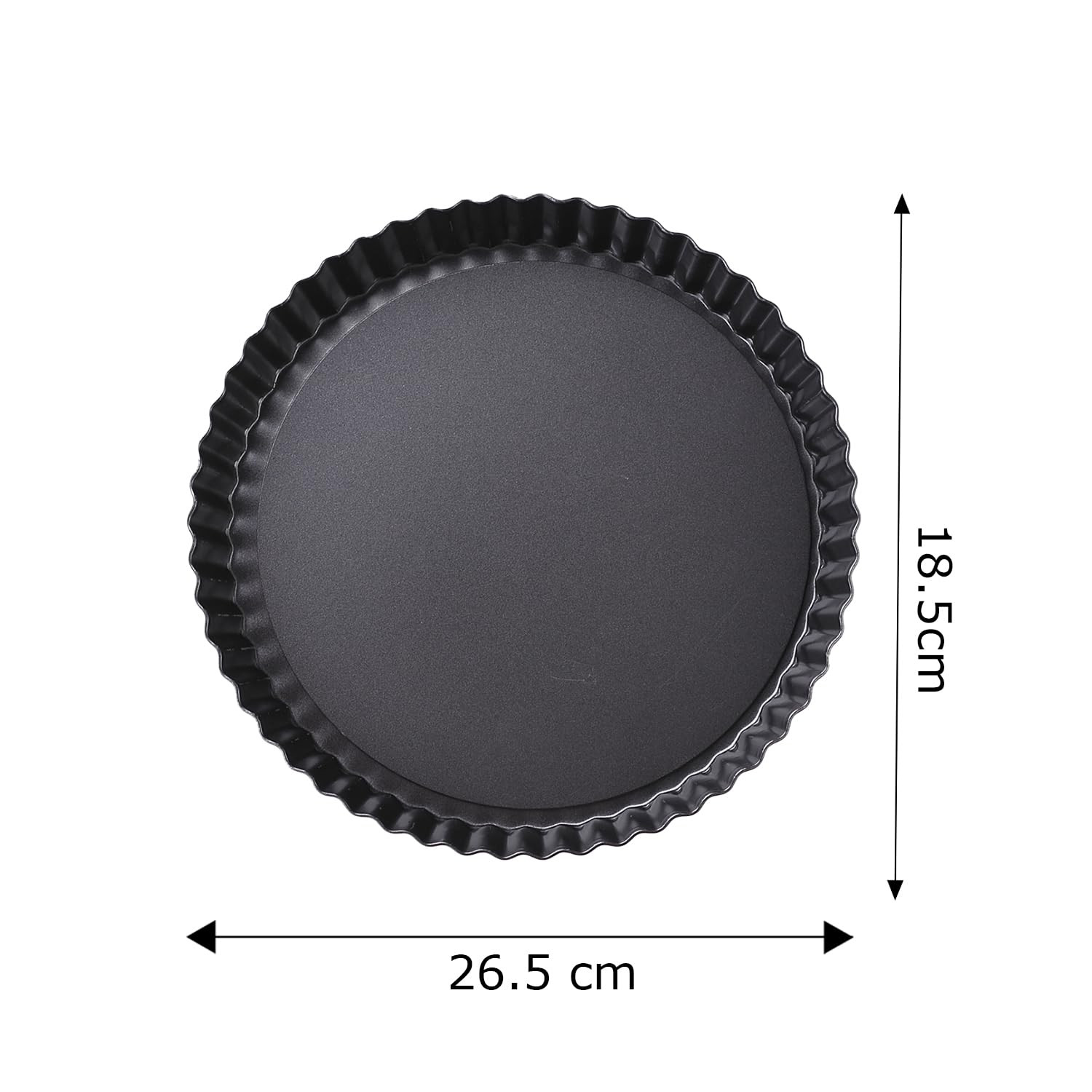 Kuber Industries Pie and Pizza Pan with Removeable Bottom|Carbon Steel Tart Pan (Black)