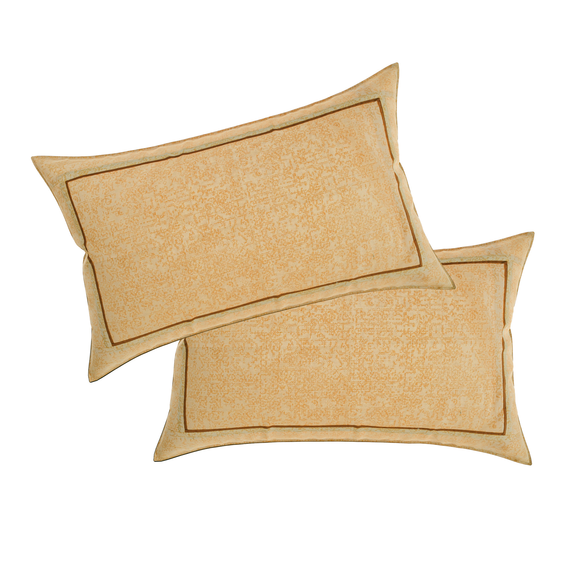Kuber Industries Pillow Cover  Cotton Pillow Cover  Pillow Cover for Bedroom  Cushion Pillow Cover for Living Room  Khakhi Printed Pillow Cover Set  Set of 2  Cream