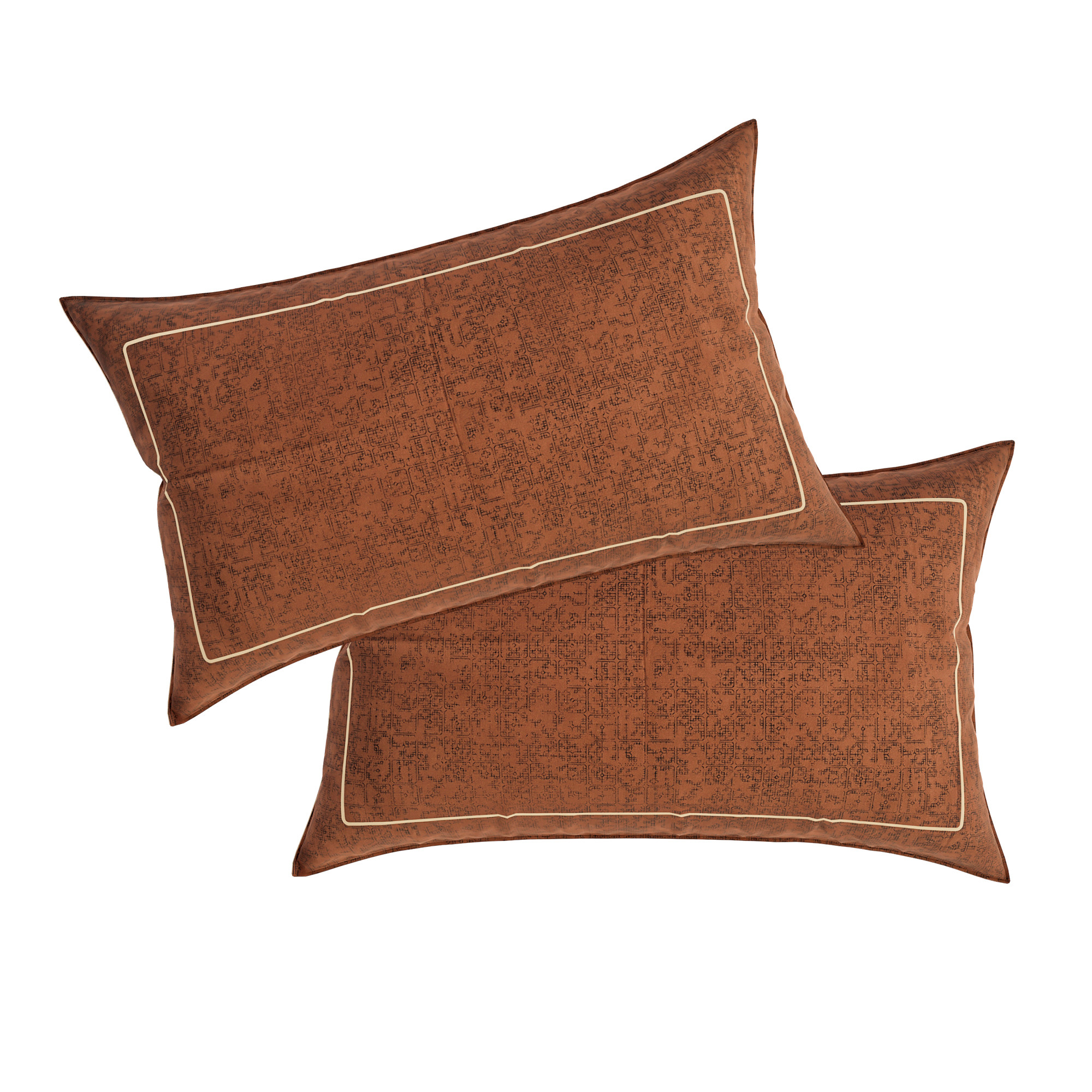 Kuber Industries Pillow Cover  Cotton Pillow Cover  Pillow Cover for Bedroom  Cushion Pillow Cover for Living Room  Khakhi Printed Pillow Cover Set  Set of 2  Brown