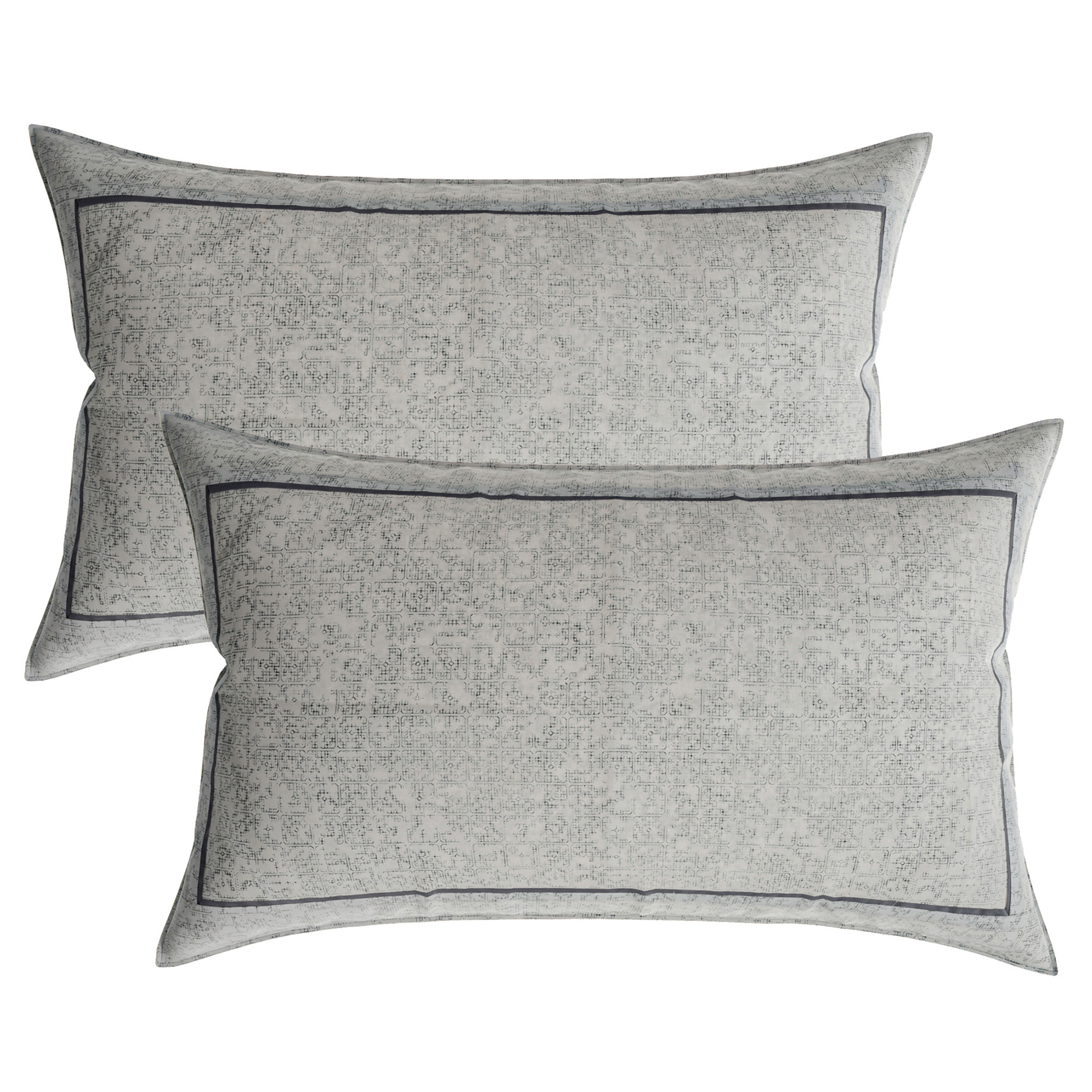 Kuber Industries Pillow Cover  Cotton Pillow Cover  Pillow Cover for Bedroom  Cushion Pillow Cover for Living Room  Khakhi Printed Pillow Cover Set  Set of 2  White