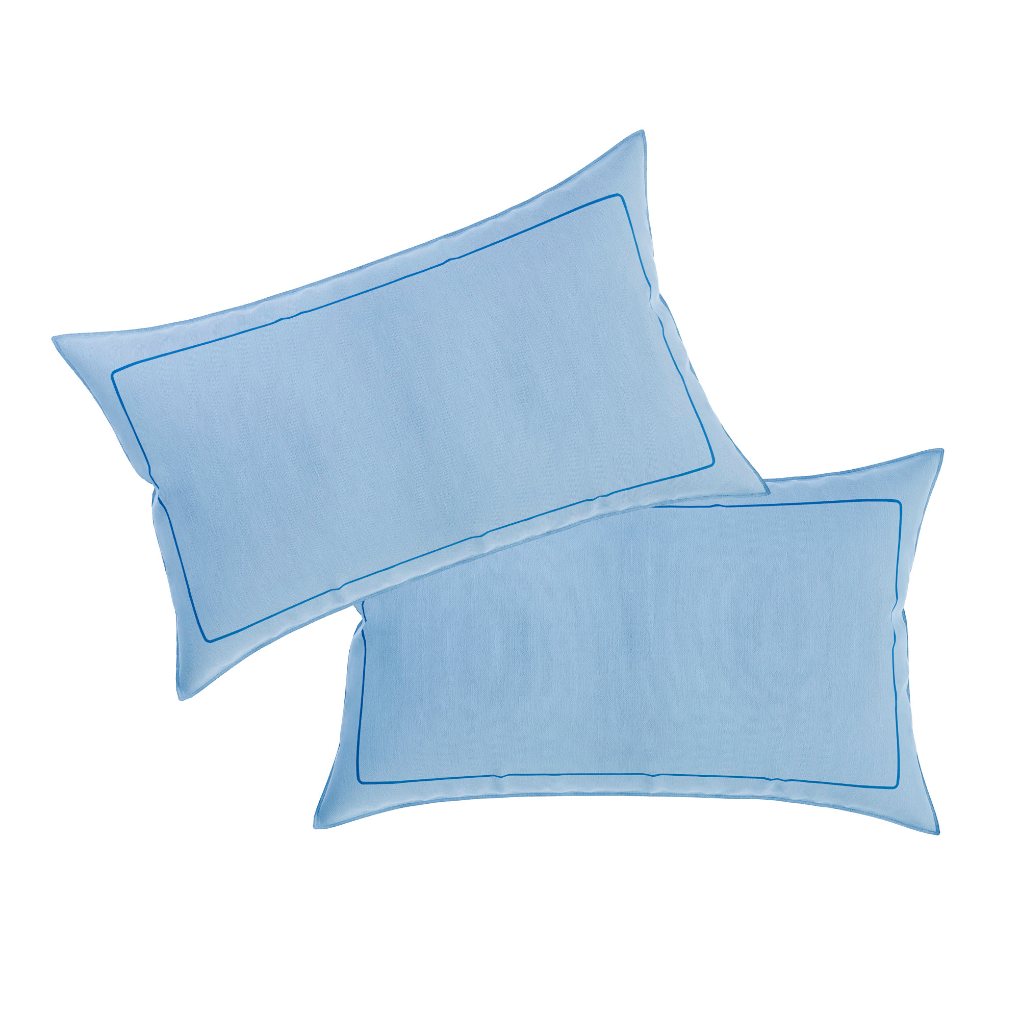 Kuber Industries Pillow Cover  Cotton Pillow Cover  Pillow Cover for Bedroom  Cushion Pillow Cover for Living Room  Plain Border Pillow Cover Set  Set of 2  Sky Blue