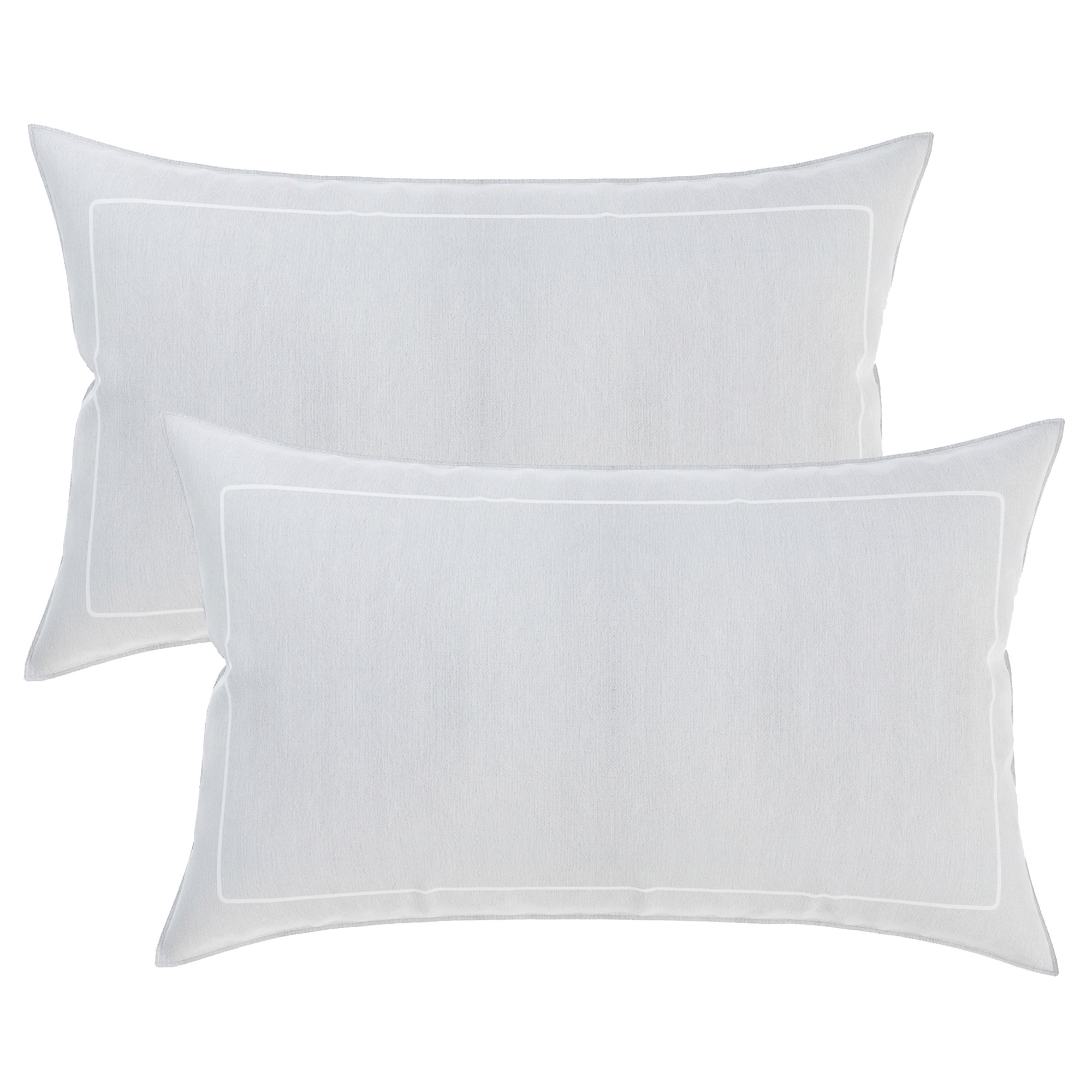 Kuber Industries Pillow Cover  Cotton Pillow Cover  Pillow Cover for Bedroom  Cushion Pillow Cover for Living Room  Plain Border Pillow Cover Set  Set of 2  White