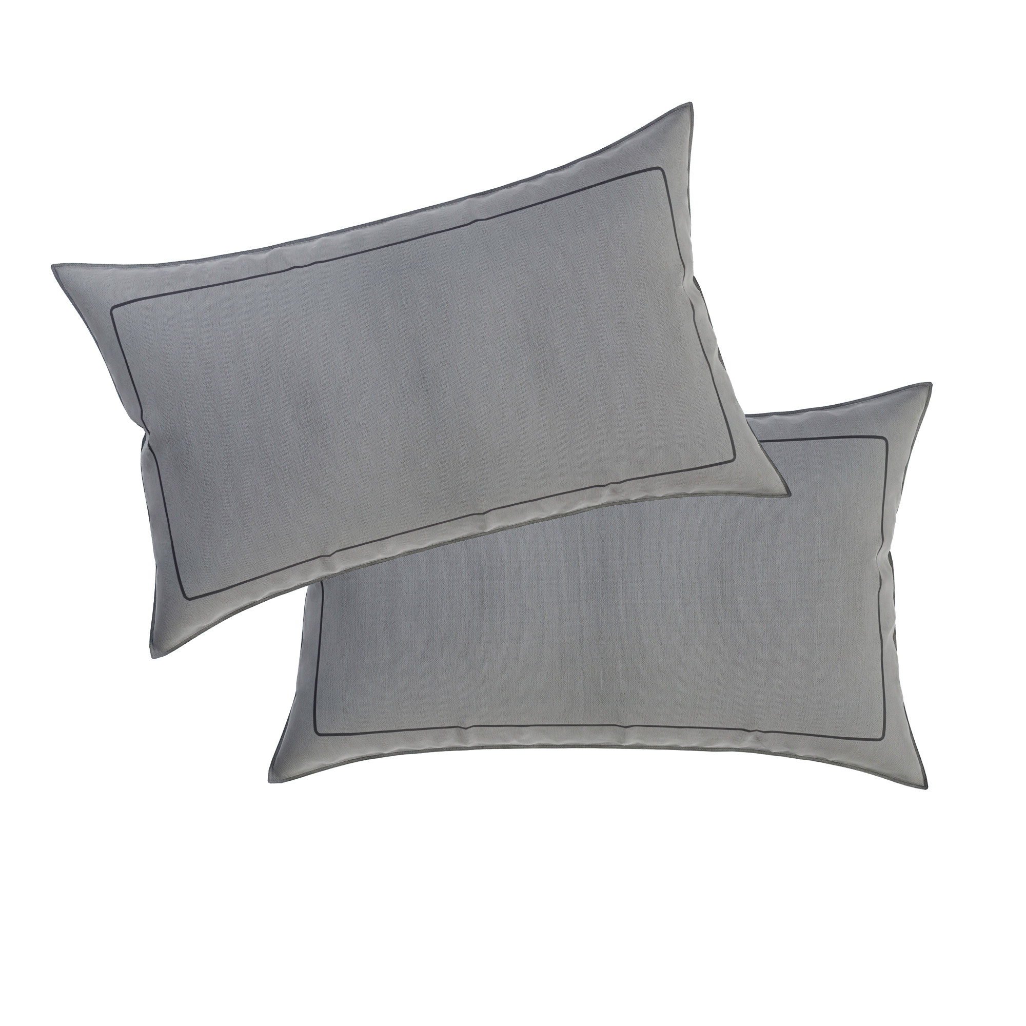 Kuber Industries Pillow Cover  Cotton Pillow Cover  Pillow Cover for Bedroom  Cushion Pillow Cover for Living Room  Plain Border Pillow Cover Set  Set of 2  Gray