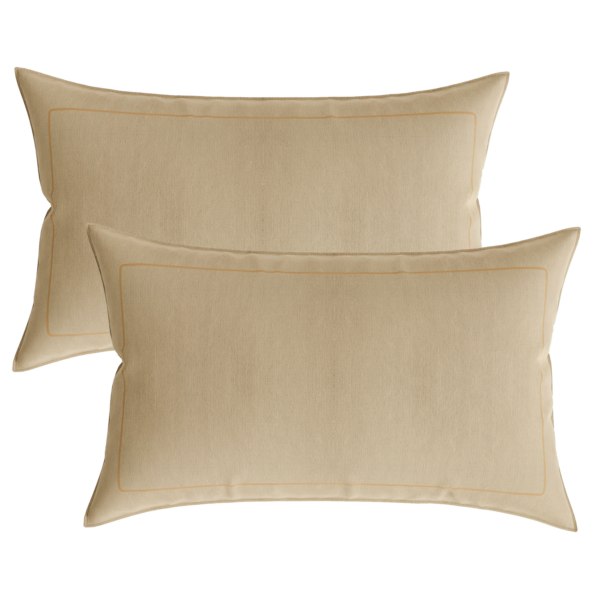 Kuber Industries Pillow Cover  Cotton Pillow Cover  Pillow Cover for Bedroom  Cushion Pillow Cover for Living Room  Plain Border Pillow Cover Set  Set of 2  Cream