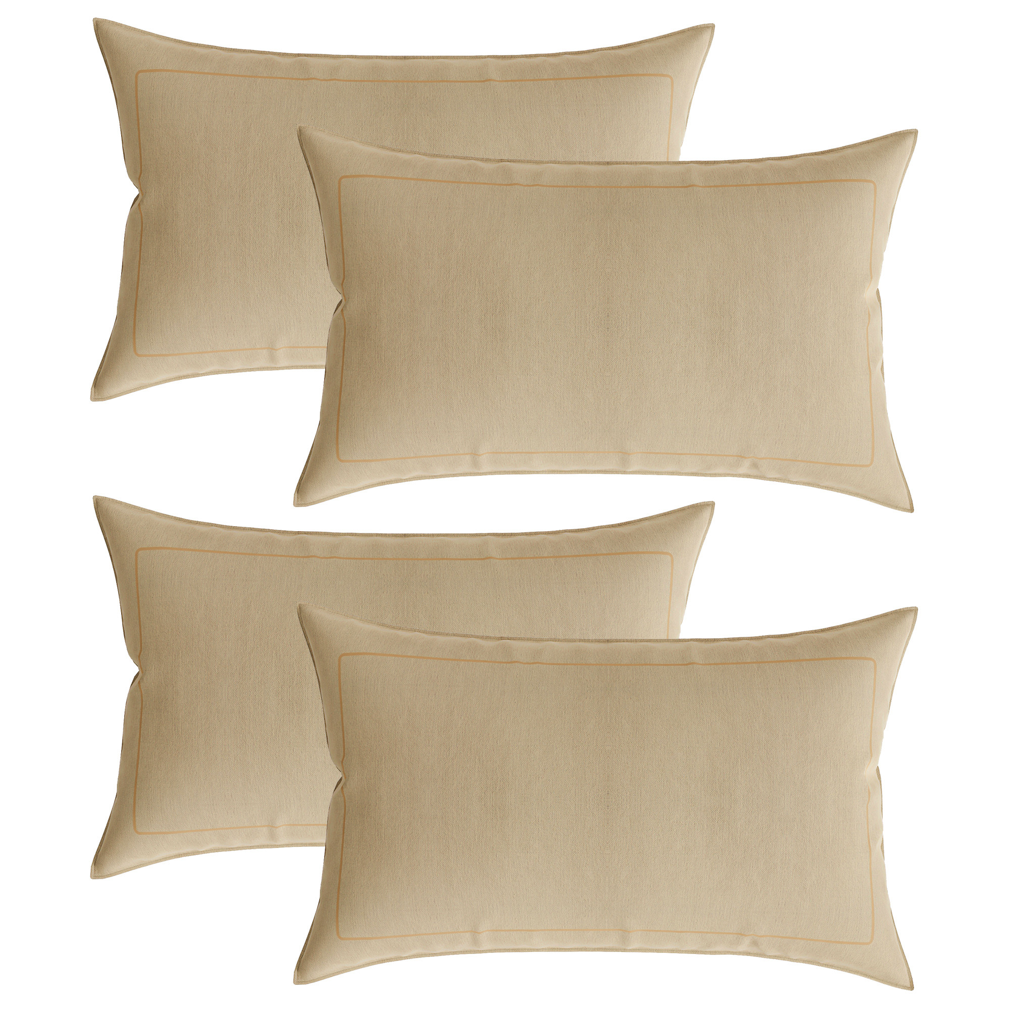 Kuber Industries Pillow Cover | Cotton Pillow Cover | Pillow Cover for Bedroom | Cushion Pillow Cover for Living Room | Plain Border Pillow Cover Set |Cream
