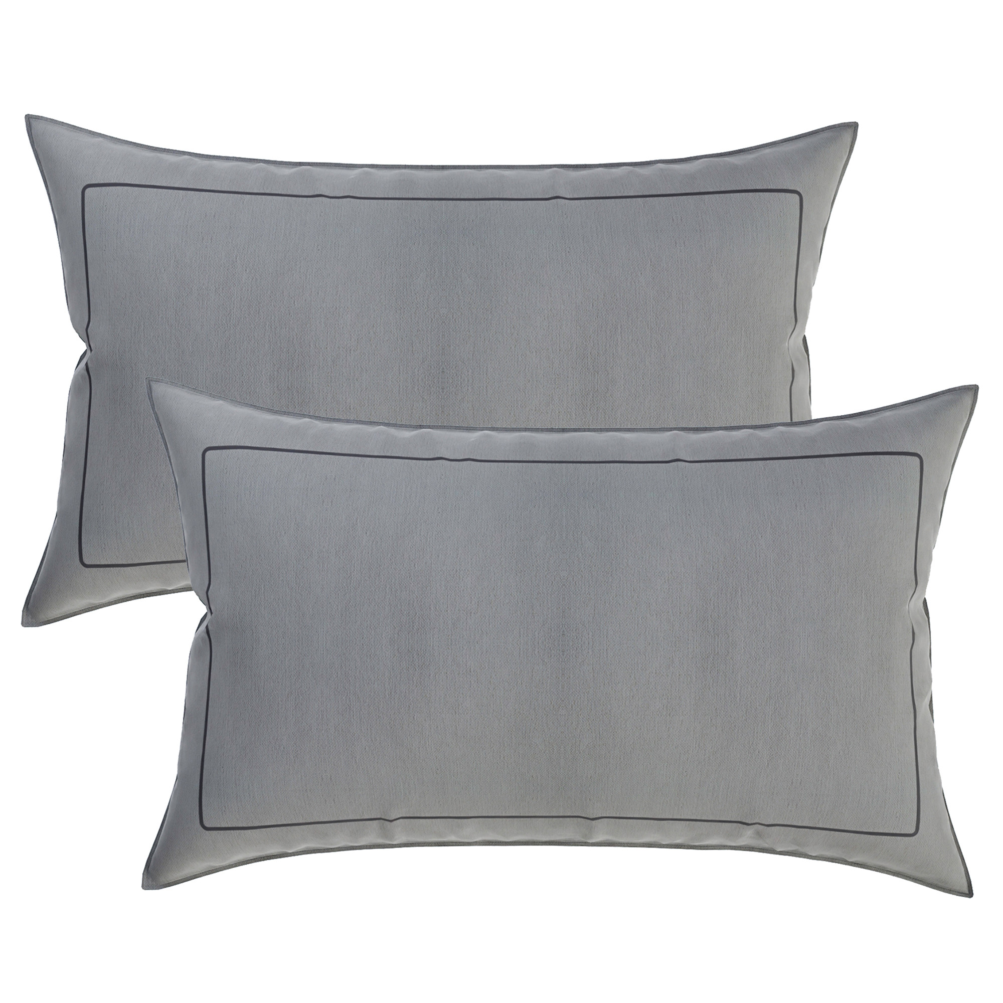 Kuber Industries Pillow Cover | Cotton Pillow Cover | Pillow Cover for Bedroom | Cushion Pillow Cover for Living Room | Plain Border Pillow Cover Set |Gray