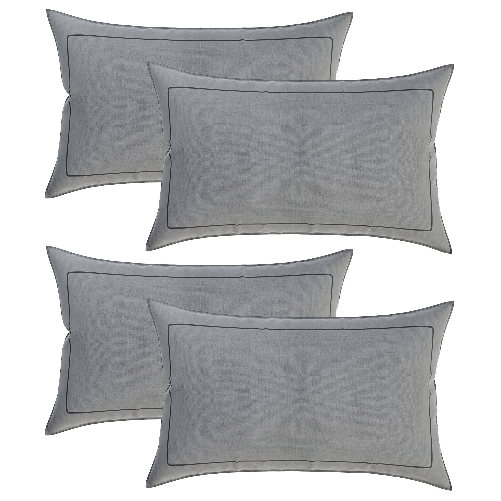 Kuber Industries Pillow Cover | Cotton Pillow Cover | Pillow Cover for Bedroom | Cushion Pillow Cover for Living Room | Plain Border Pillow Cover Set |Gray