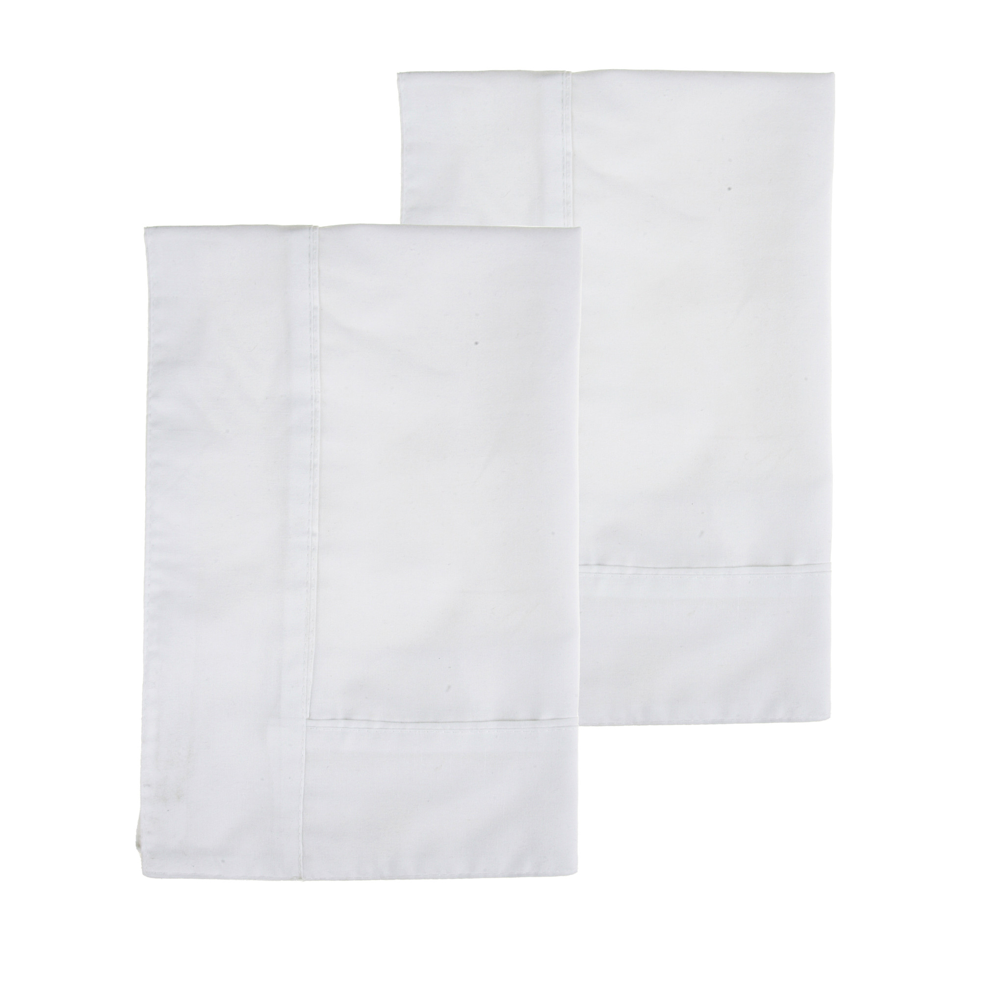 Kuber Industries Pillow Cover | Cotton Pillow Cover | Pillow Cover for Bedroom | Cushion Pillow Cover for Living Room | Plain Border Pillow Cover Set |White
