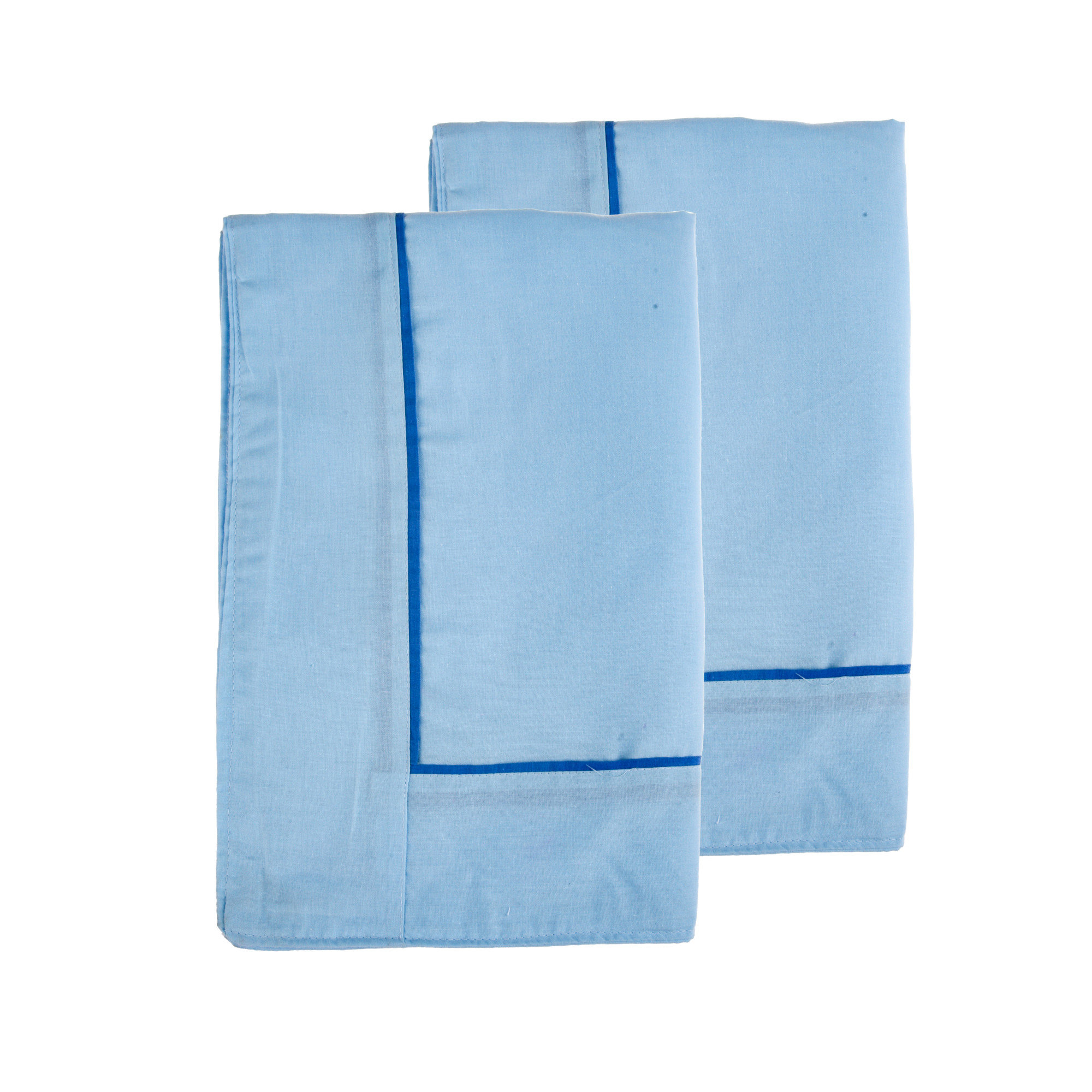 Kuber Industries Pillow Cover | Cotton Pillow Cover | Pillow Cover for Bedroom | Cushion Pillow Cover for Living Room | Plain Border Pillow Cover Set |Sky Blue
