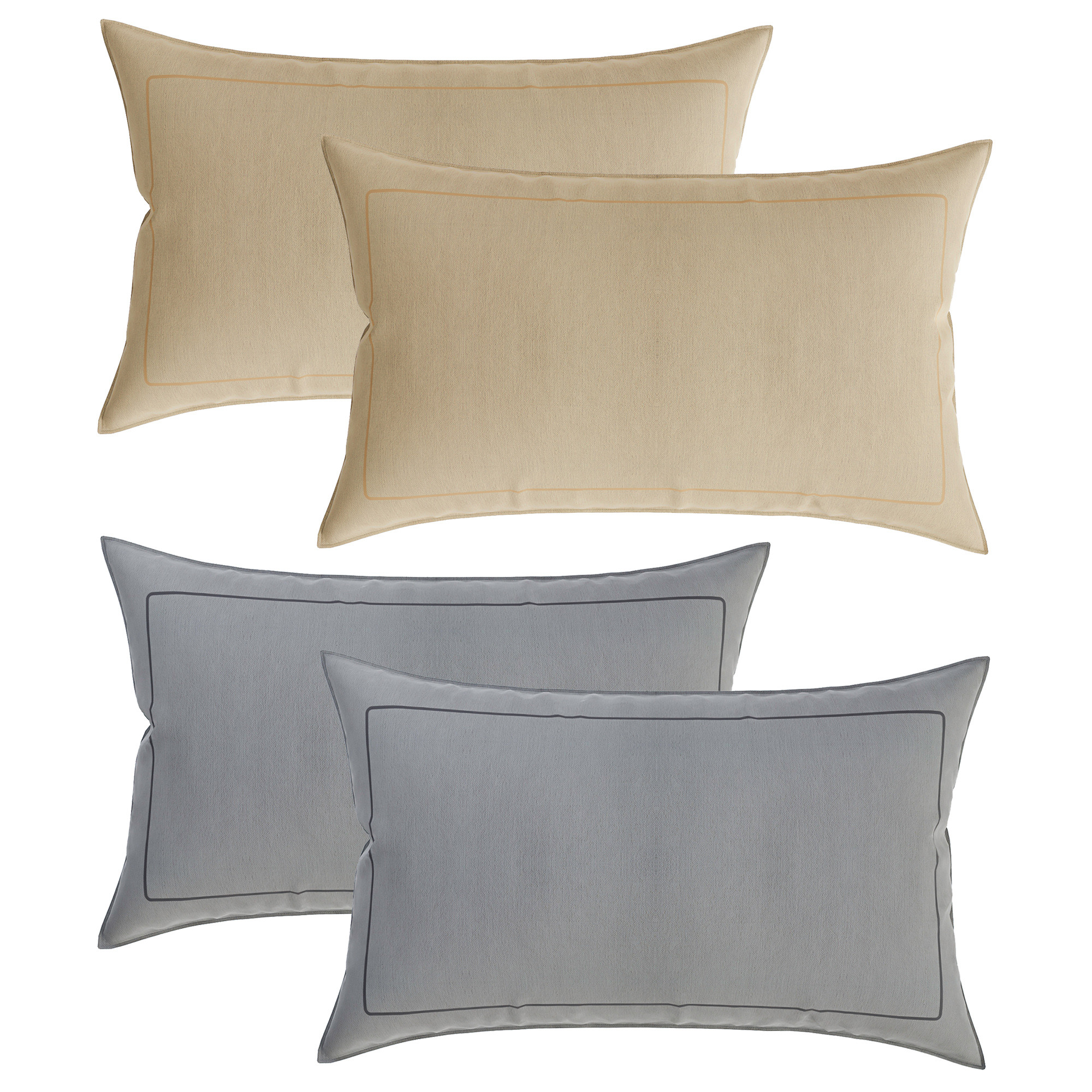 Kuber Industries Pillow Cover | Cotton Pillow Cover | Pillow Cover for Bedroom | Cushion Pillow Cover for Living Room | Plain Border Pillow Cover Set | Set of 4 | Multicolor
