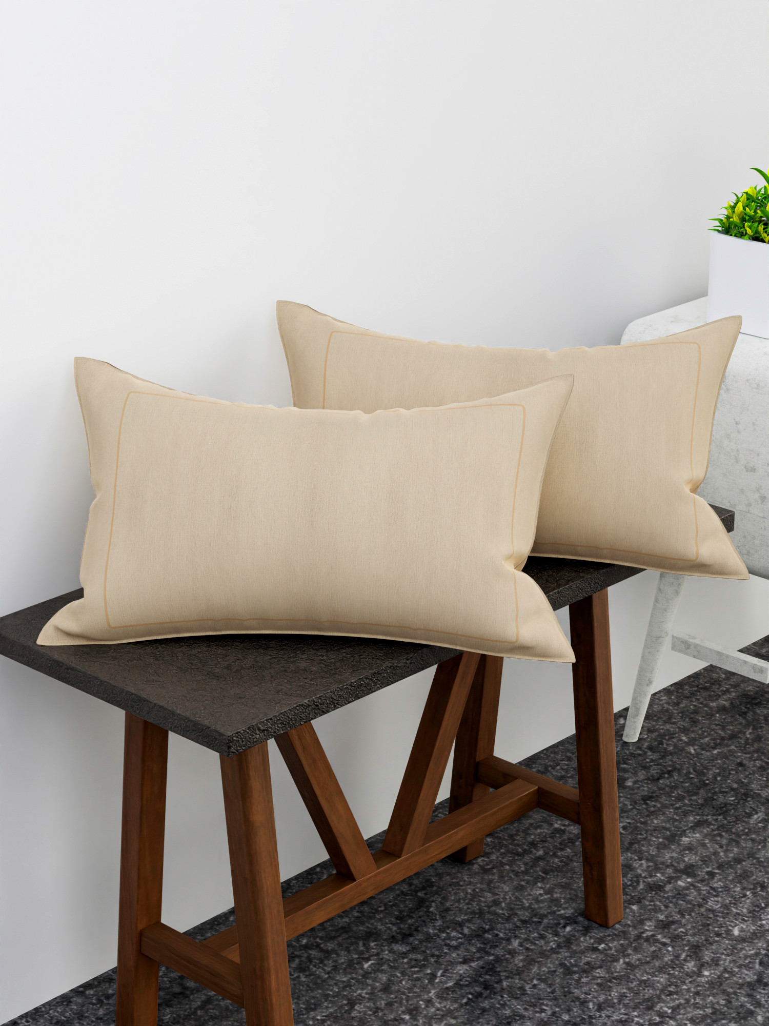 Kuber Industries Pillow Cover | Cotton Pillow Cover | Pillow Cover for Bedroom | Cushion Pillow Cover for Living Room | Plain Border Pillow Cover Set | Set of 4 | Multicolor