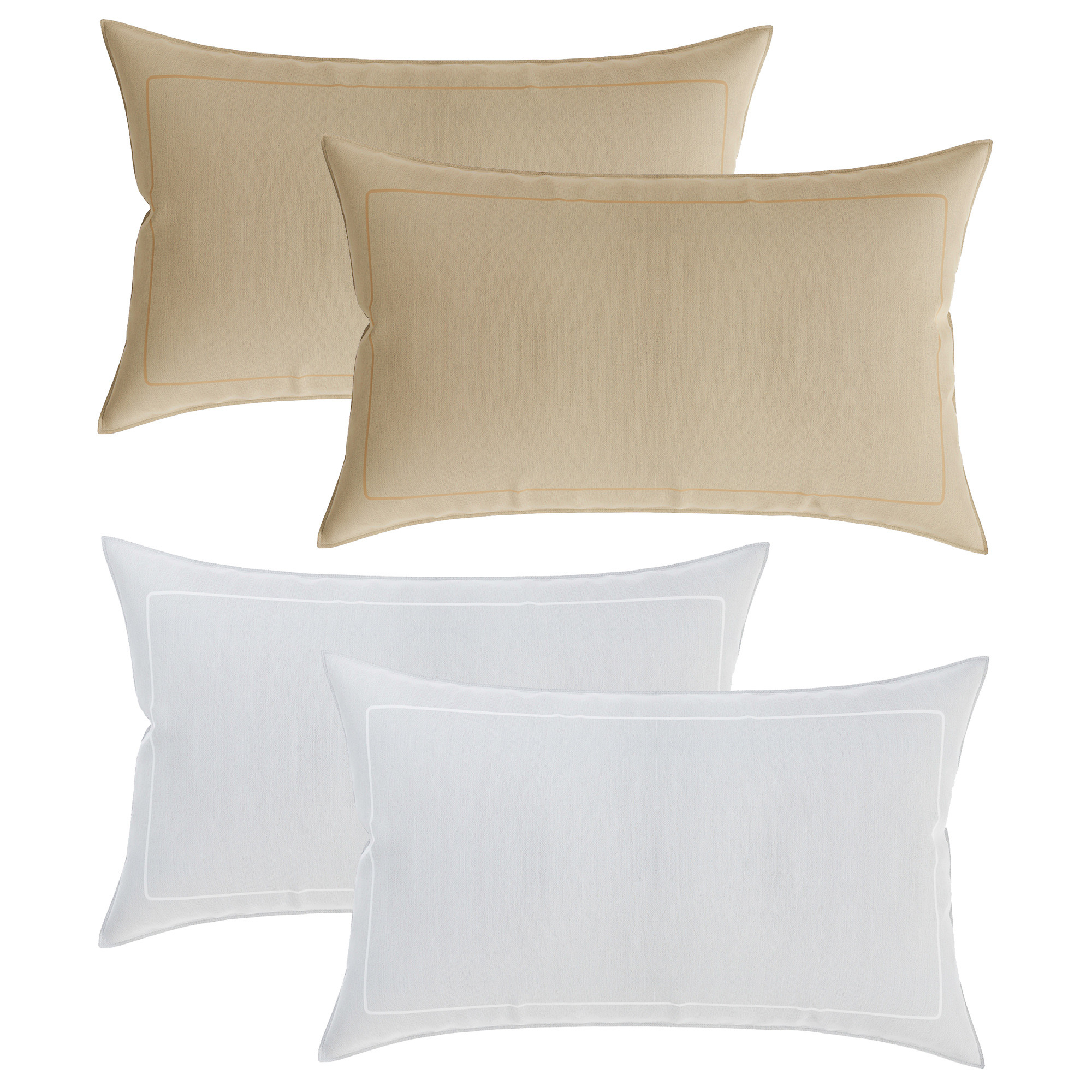Kuber Industries Pillow Cover | Cotton Pillow Cover | Pillow Cover for Bedroom | Cushion Pillow Cover for Living Room | Plain Border Pillow Cover Set | Set of 4 | Multicolor