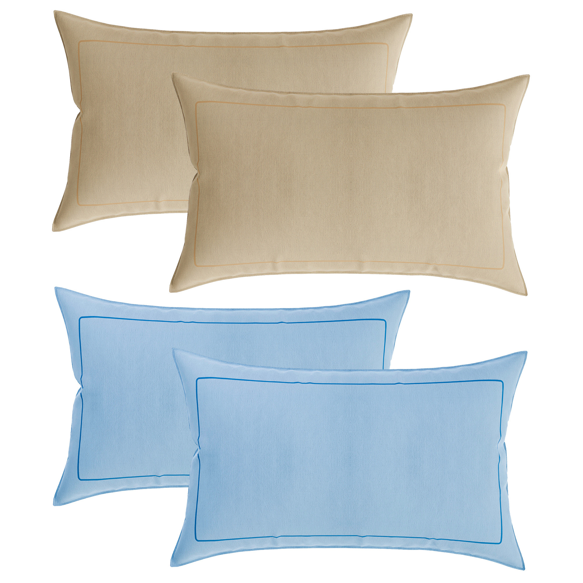 Kuber Industries Pillow Cover | Cotton Pillow Cover | Pillow Cover for Bedroom | Cushion Pillow Cover for Living Room | Plain Border Pillow Cover Set | Set of 4 | Multicolor