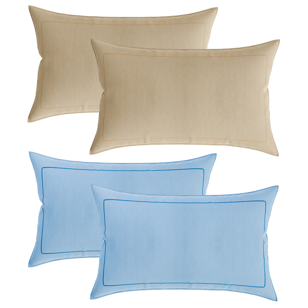 Kuber Industries Pillow Cover | Cotton Pillow Cover | Pillow Cover for Bedroom | Cushion Pillow Cover for Living Room | Plain Border Pillow Cover Set | Set of 4 | Multicolor