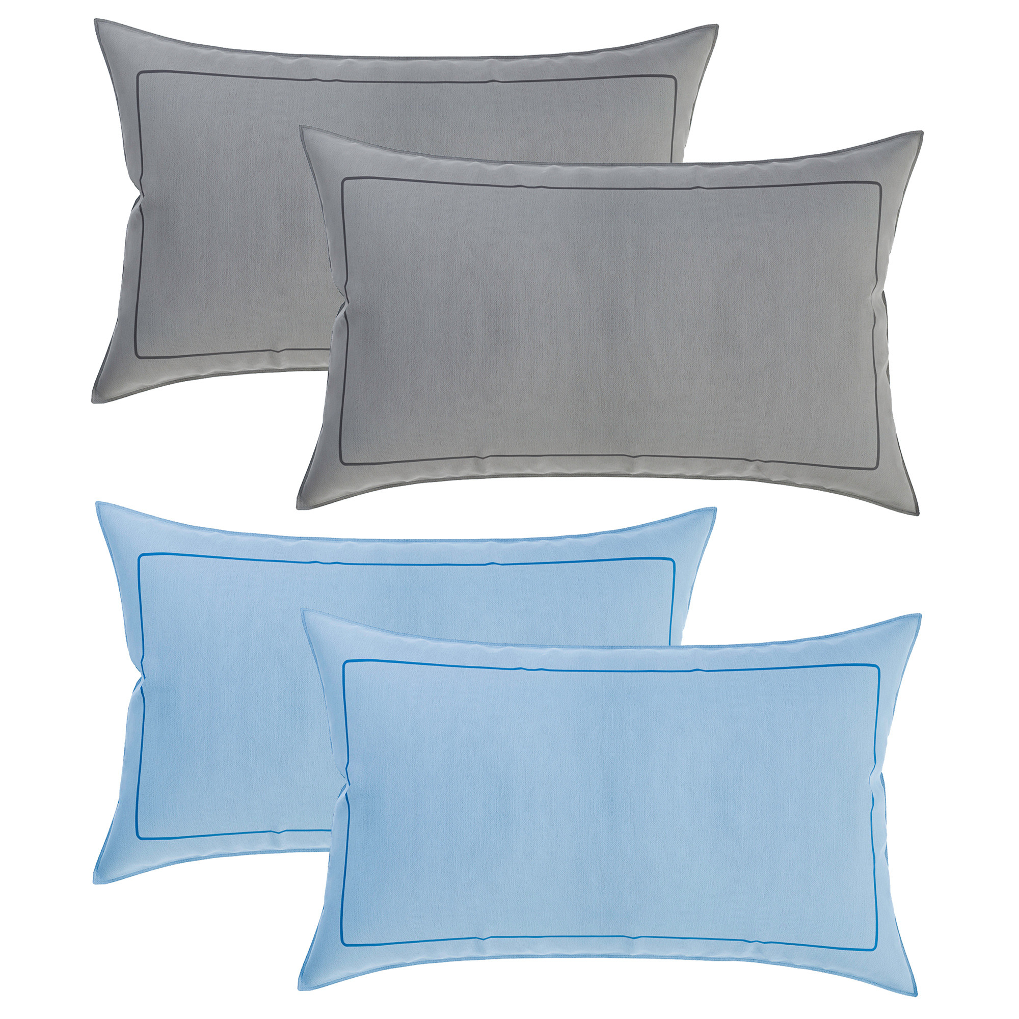Kuber Industries Pillow Cover | Cotton Pillow Cover | Pillow Cover for Bedroom | Cushion Pillow Cover for Living Room | Plain Border Pillow Cover Set | Set of 4 | Multicolor