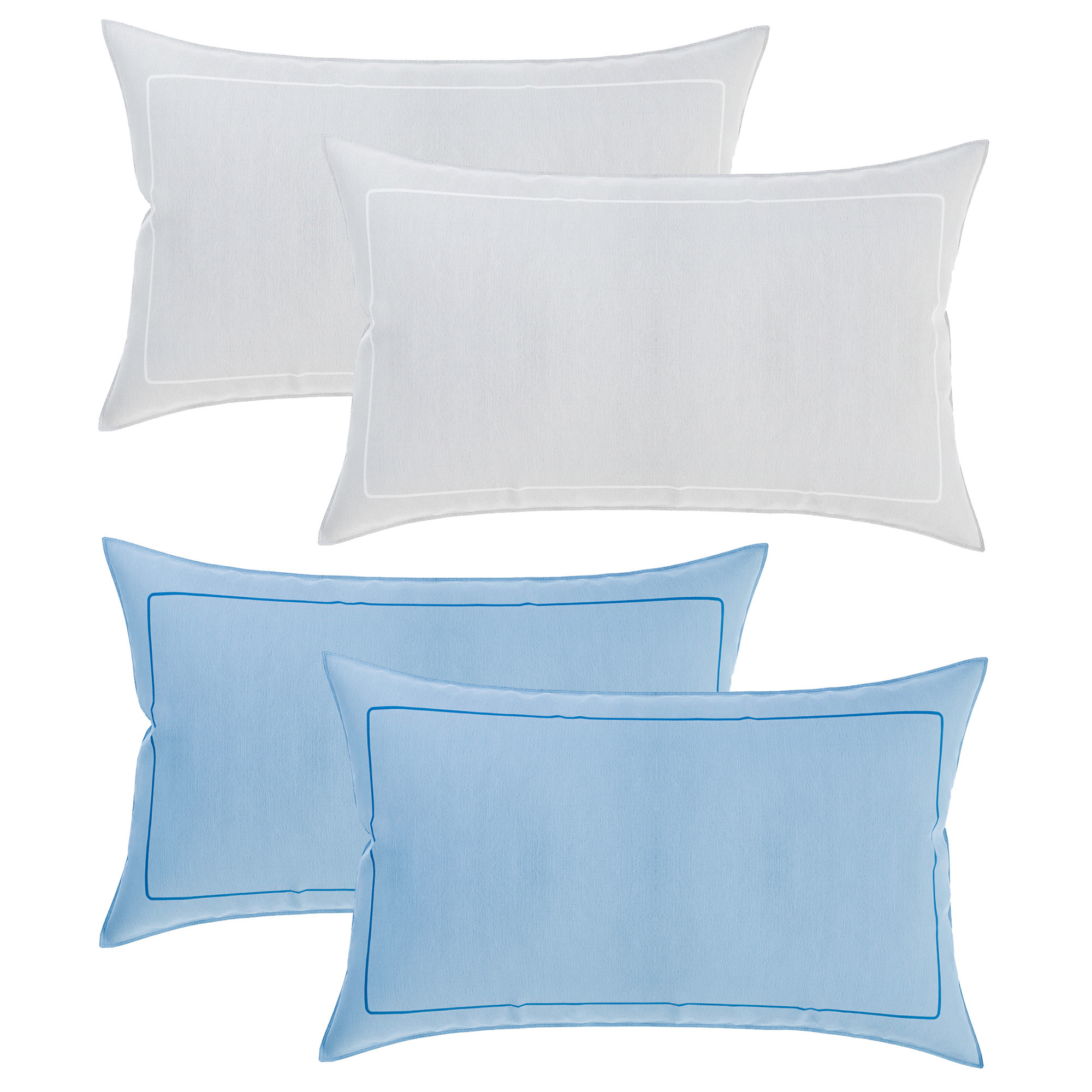 Kuber Industries Pillow Cover | Cotton Pillow Cover | Pillow Cover for Bedroom | Cushion Pillow Cover for Living Room | Plain Border Pillow Cover Set | Set of 4 | Multicolor