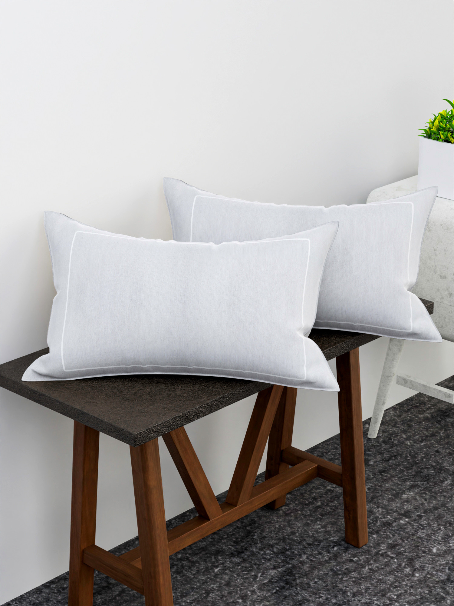 Kuber Industries Pillow Cover | Cotton Pillow Cover | Pillow Cover for Bedroom | Cushion Pillow Cover for Living Room | Plain Border Pillow Cover Set | Set of 4 | Multicolor