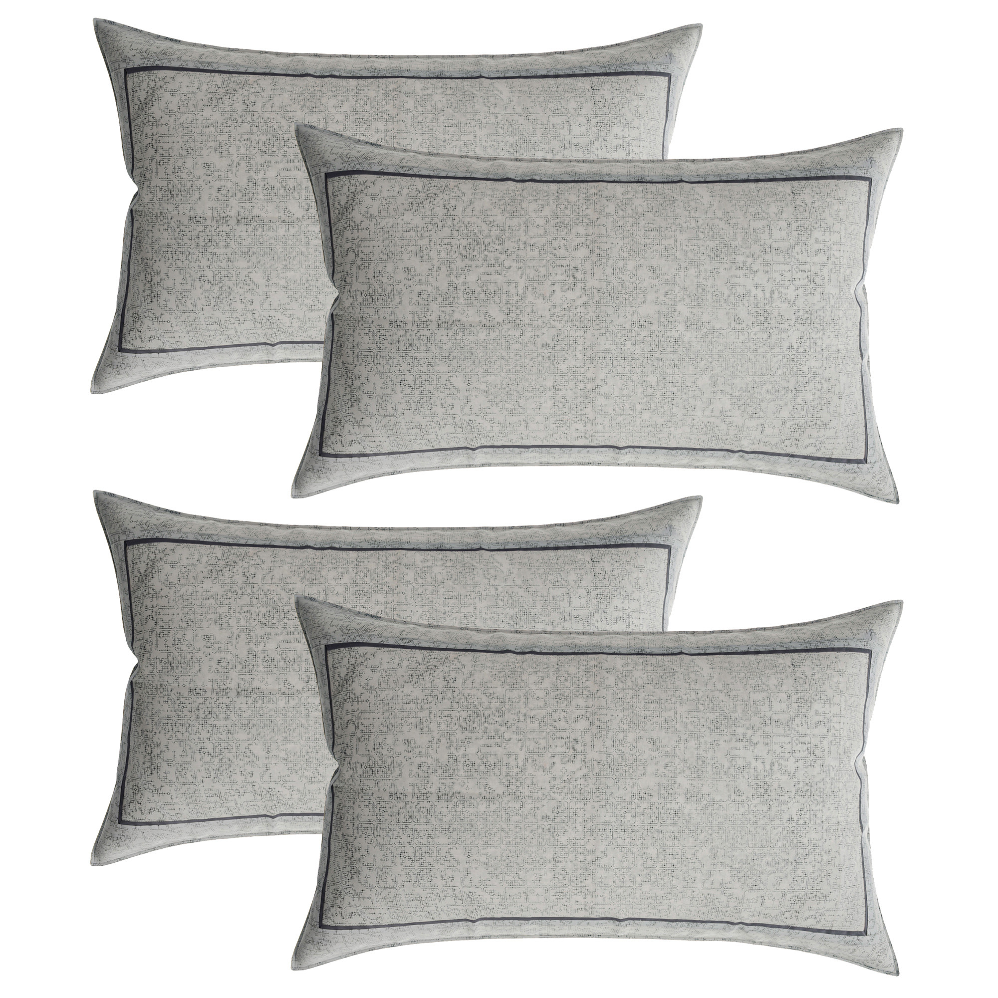 Kuber Industries Pillow Cover | Cotton Pillow Cover | Pillow Cover for Bedroom | Cushion Pillow Cover for Living Room | Khakhi Printed Pillow Cover Set |White
