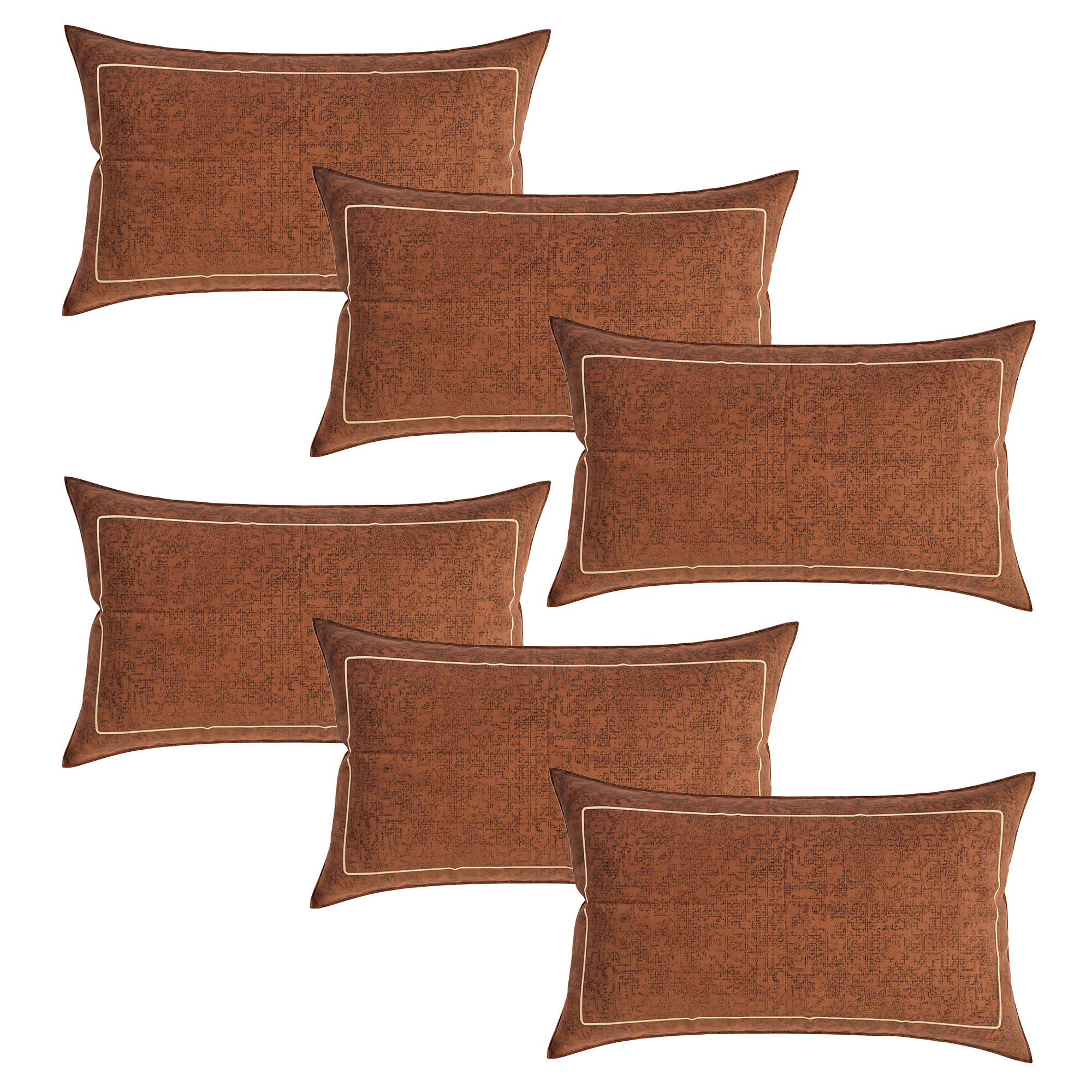 Kuber Industries Pillow Cover | Cotton Pillow Cover | Pillow Cover for Bedroom | Cushion Pillow Cover for Living Room | Khakhi Printed Pillow Cover Set |Brown