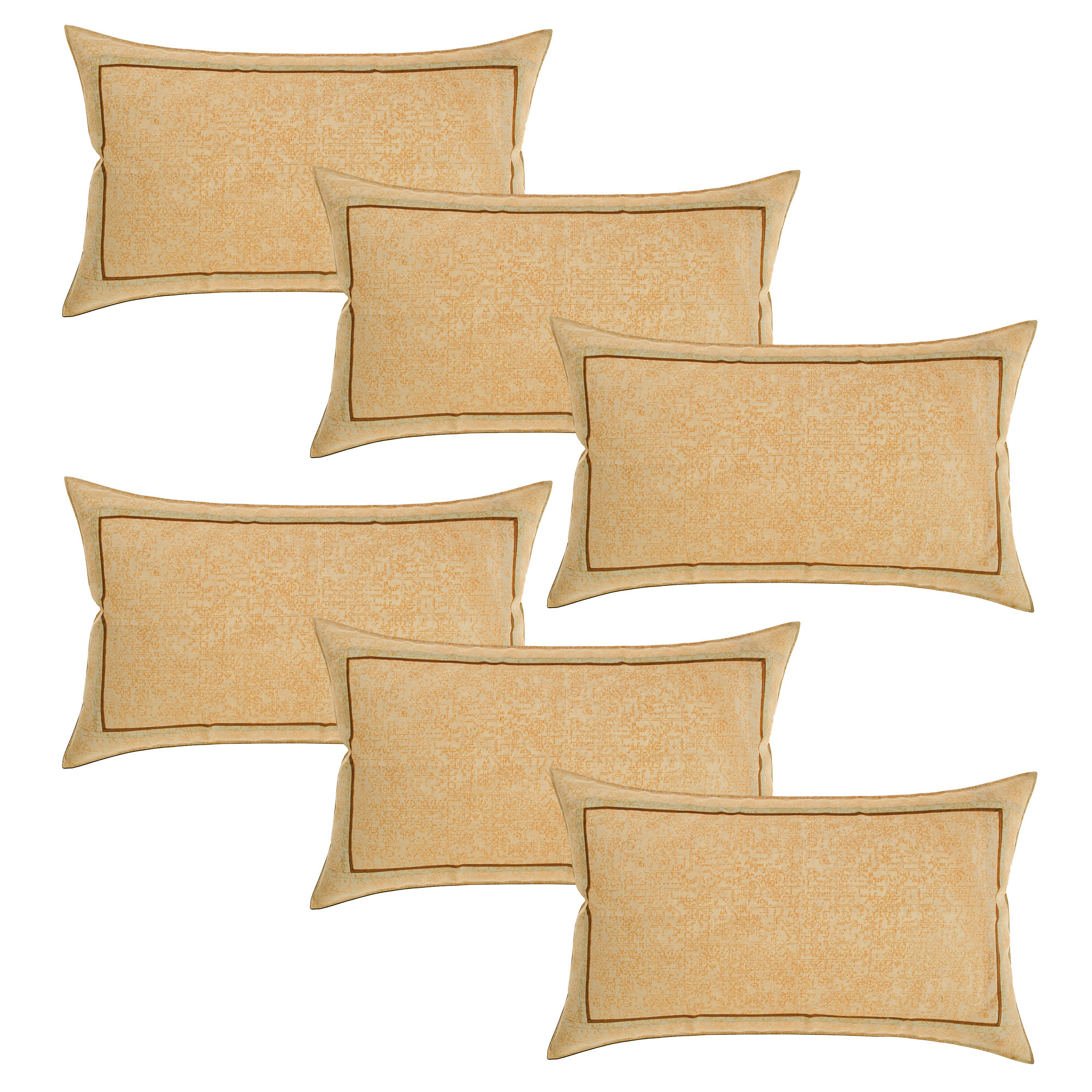 Kuber Industries Pillow Cover | Cotton Pillow Cover | Pillow Cover for Bedroom | Cushion Pillow Cover for Living Room | Khakhi Printed Pillow Cover Set | Set of 2 | Cream