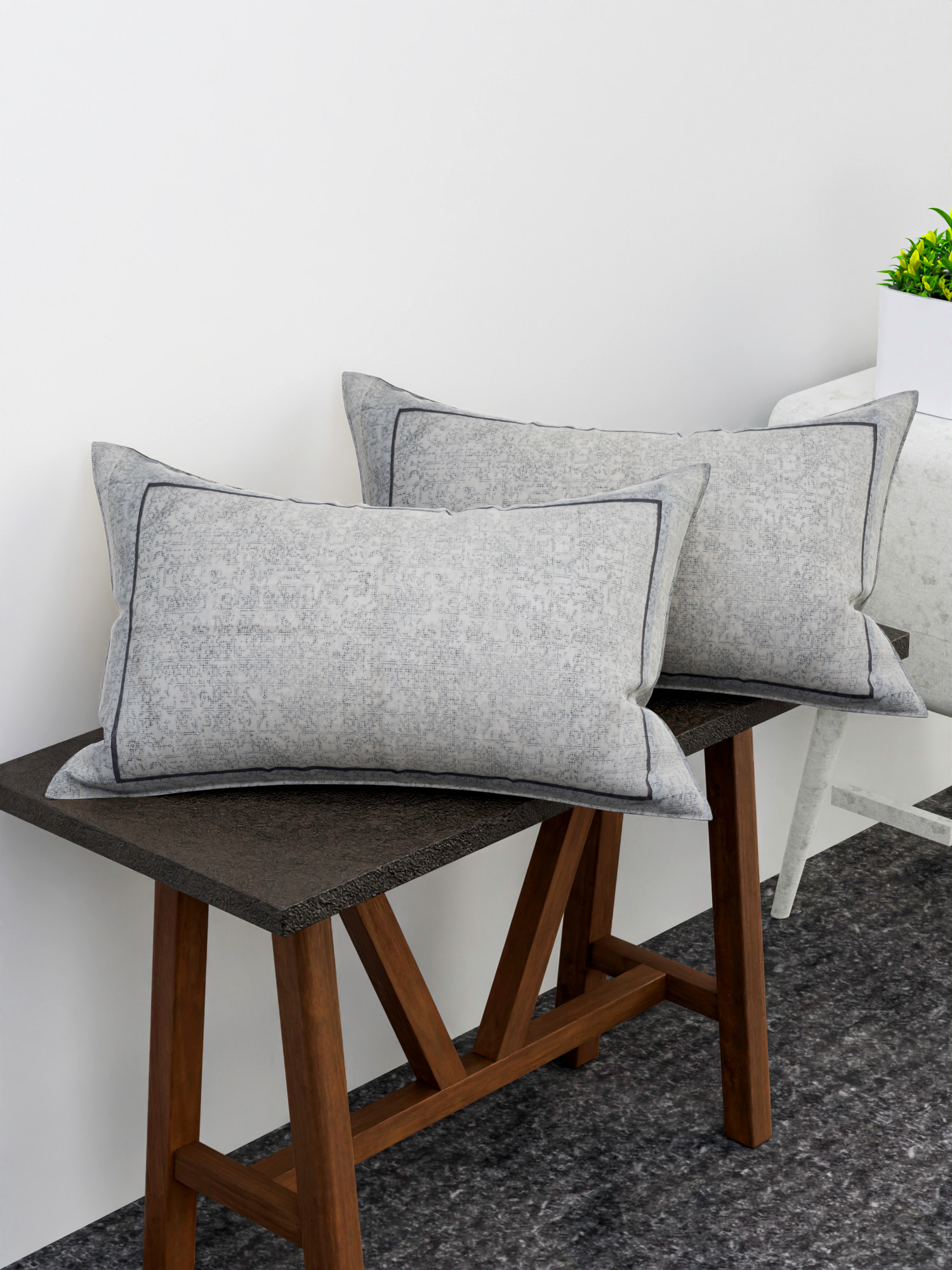 Kuber Industries Pillow Cover | Cotton Pillow Cover | Pillow Cover for Bedroom | Cushion Pillow Cover for Living Room | Khakhi Printed Pillow Cover Set | Set of 4 | Multicolor