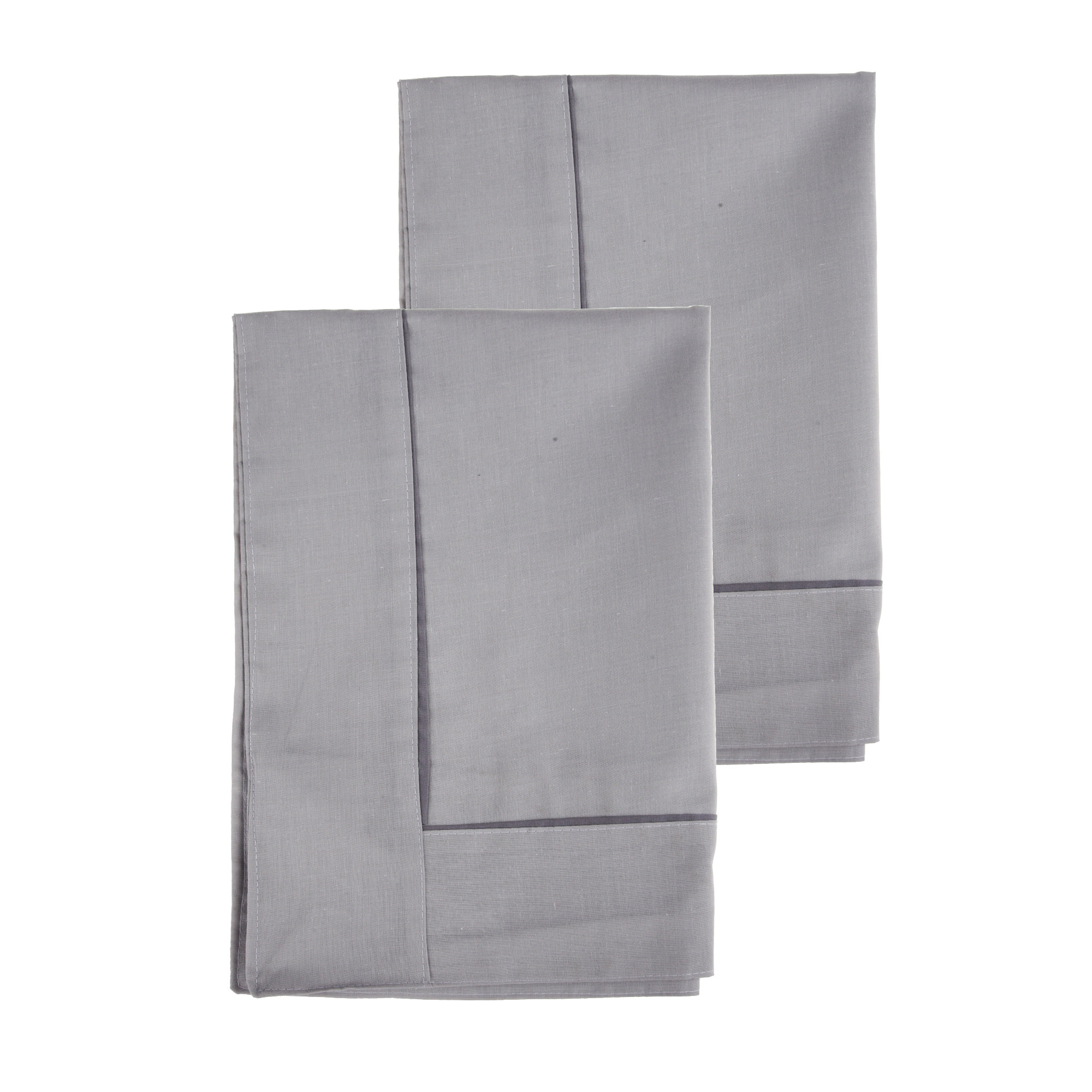 Kuber Industries Pillow Cover  Cotton Pillow Cover  Pillow Cover for Bedroom  Cushion Pillow Cover for Living Room  Plain Border Pillow Cover Set  Set of 2  Gray