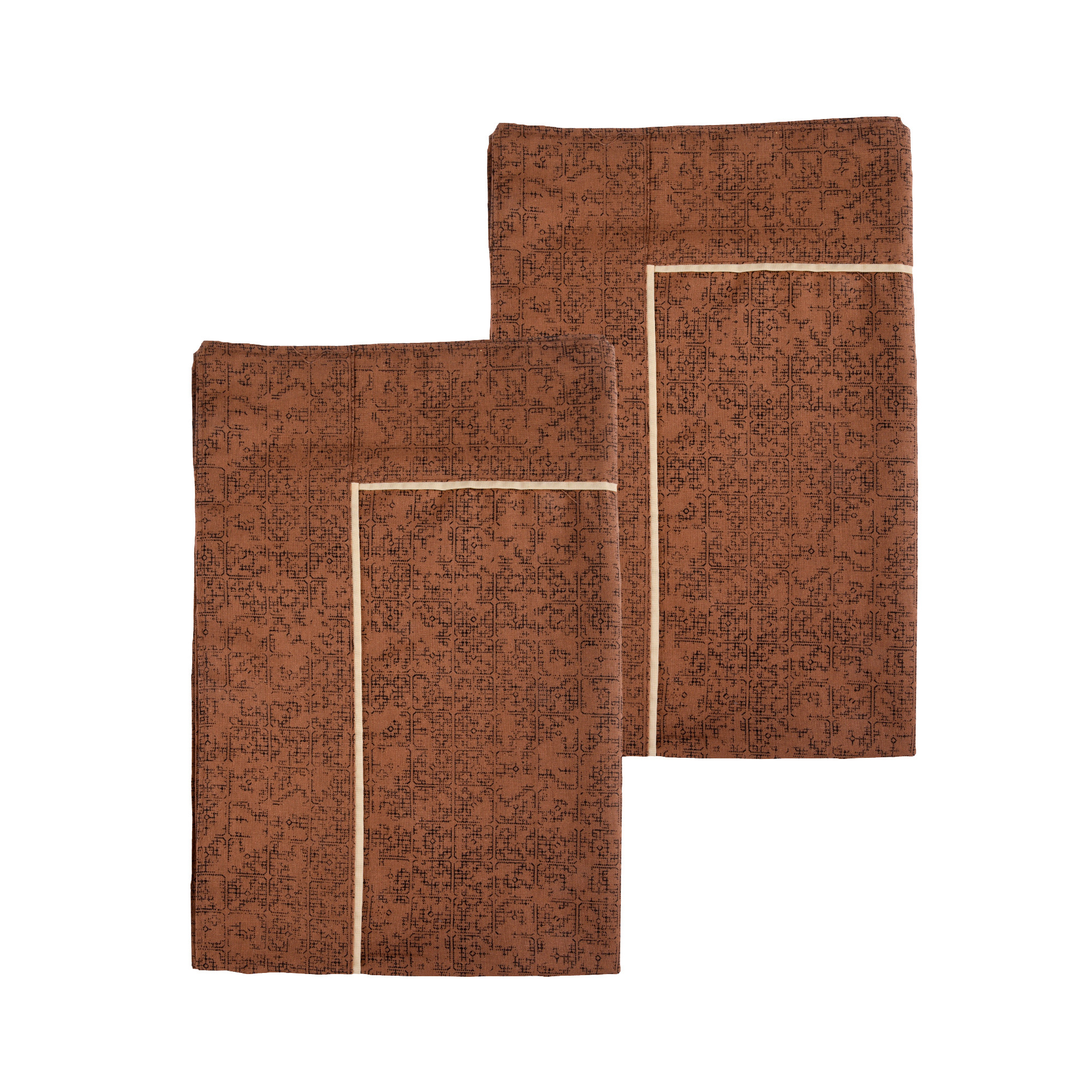 Kuber Industries Pillow Cover  Cotton Pillow Cover  Pillow Cover for Bedroom  Cushion Pillow Cover for Living Room  Khakhi Printed Pillow Cover Set  Set of 2  Brown