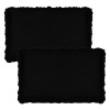 Kuber Industries Pillow Cover | Cotton Pillow Cover | Pillow Cover For Bedroom | Pleated Frill Border Long Crush Pillow Cover | Set of 2 | 20x30 Inch | Black