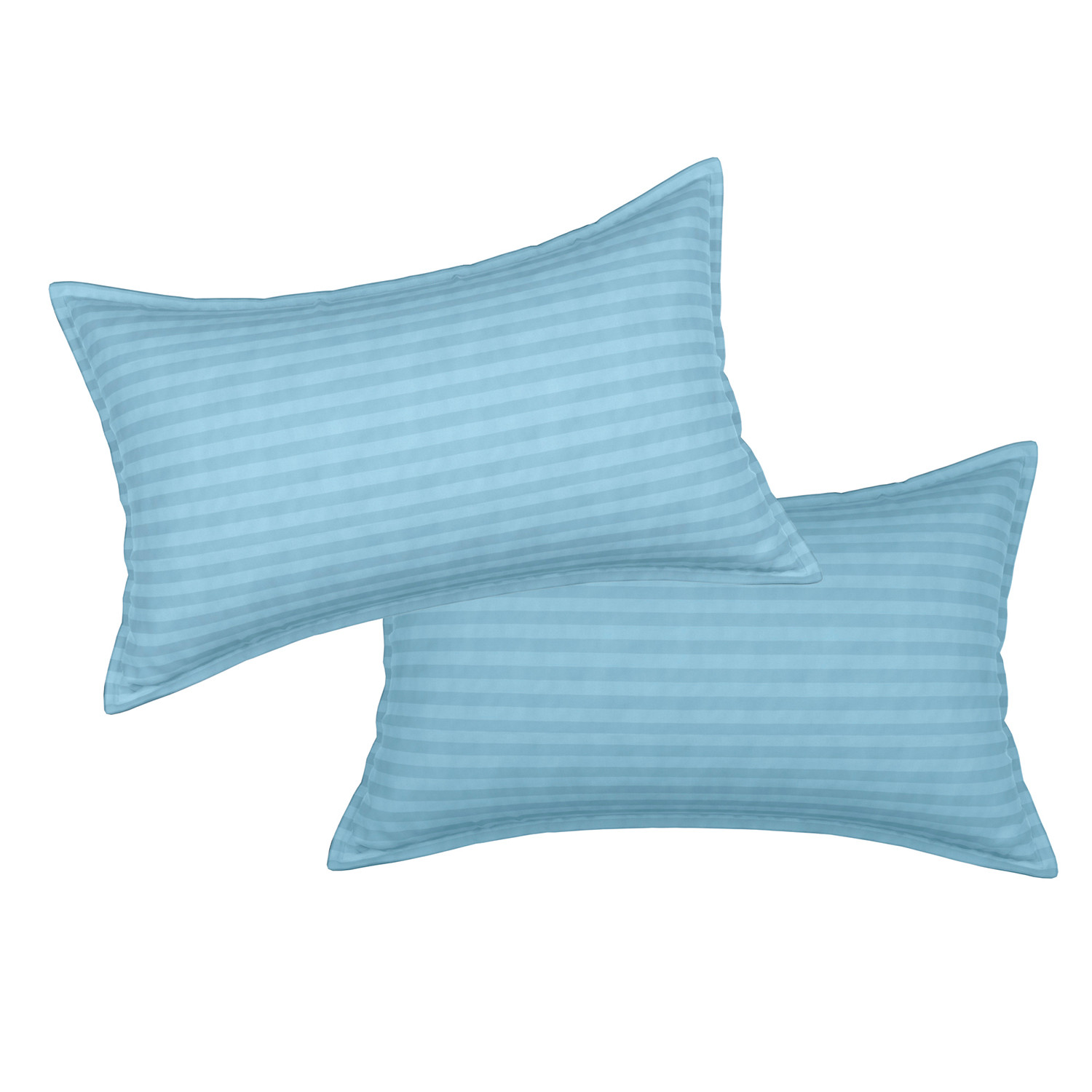 Kuber Industries Pillow Cover  Cotton Pillow Cover  Striped Pattern Pillow Cover  Soft Pillow Cover for Home  Pillow Cover for Bedroom  Set of 2  Sky Blue