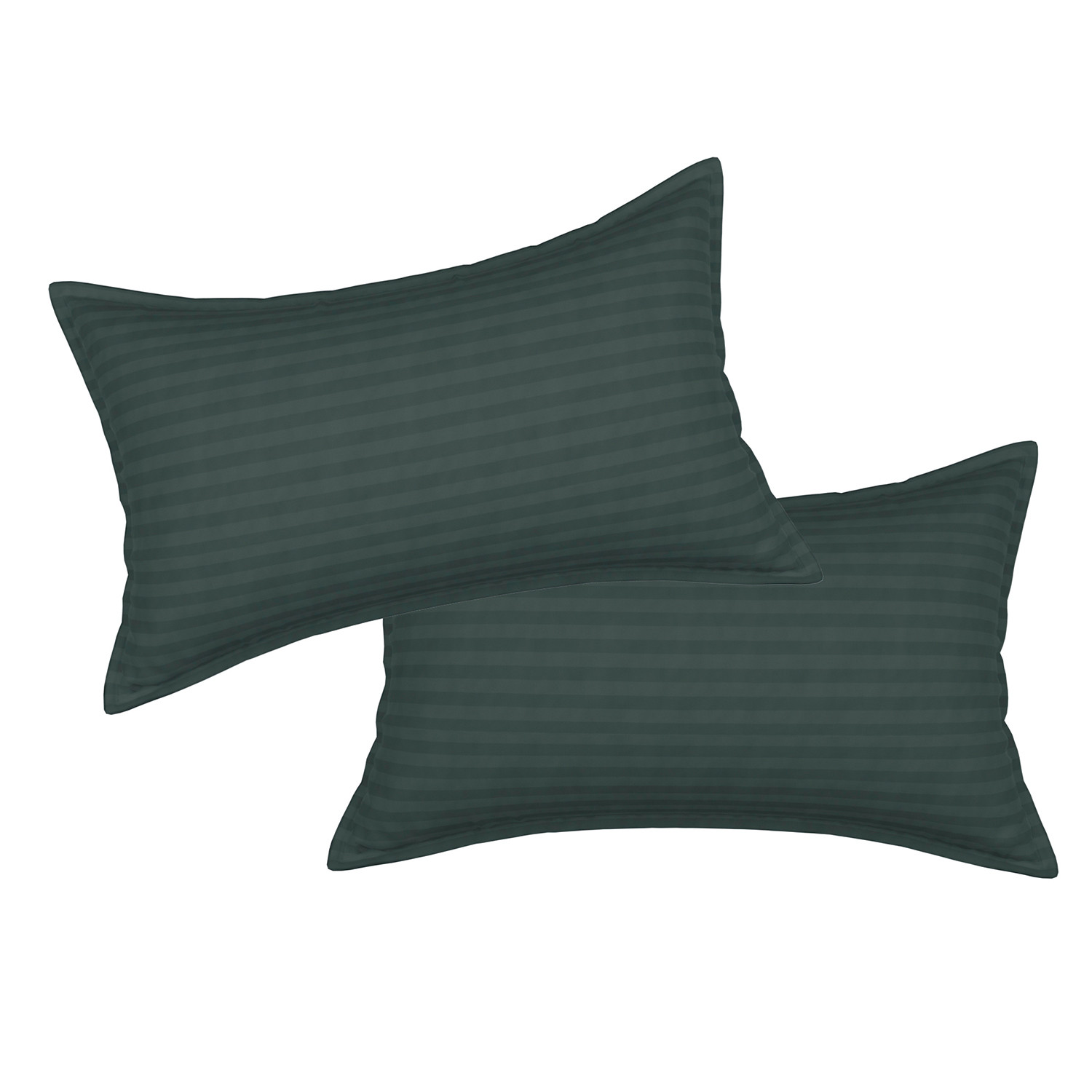 Kuber Industries Pillow Cover  Cotton Pillow Cover  Striped Pattern Pillow Cover  Soft Pillow Cover for Home  Pillow Cover for Bedroom  Set of 2  Green