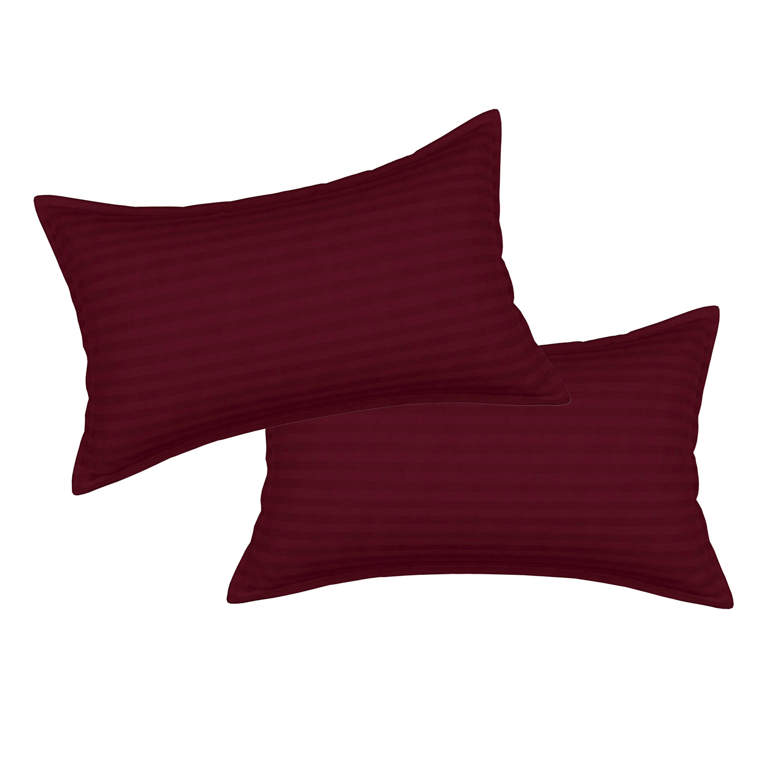 Kuber Industries Pillow Cover  Cotton Pillow Cover  Striped Pattern Pillow Cover  Soft Pillow Cover for Home  Pillow Cover for Bedroom  Set of 2  Maroon