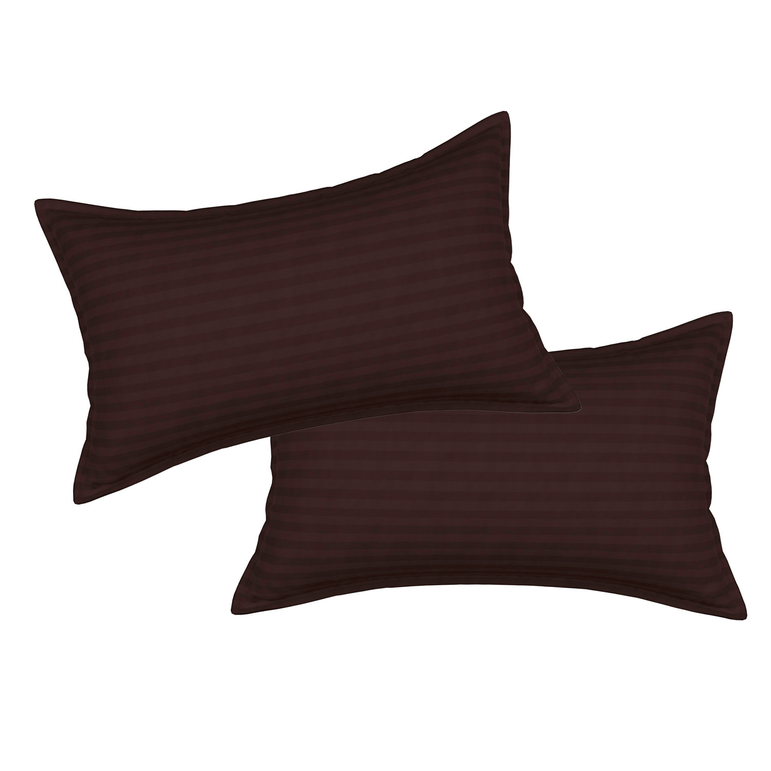 Kuber Industries Pillow Cover  Cotton Pillow Cover  Striped Pattern Pillow Cover  Soft Pillow Cover for Home  Pillow Cover for Bedroom  Set of 2  Brown