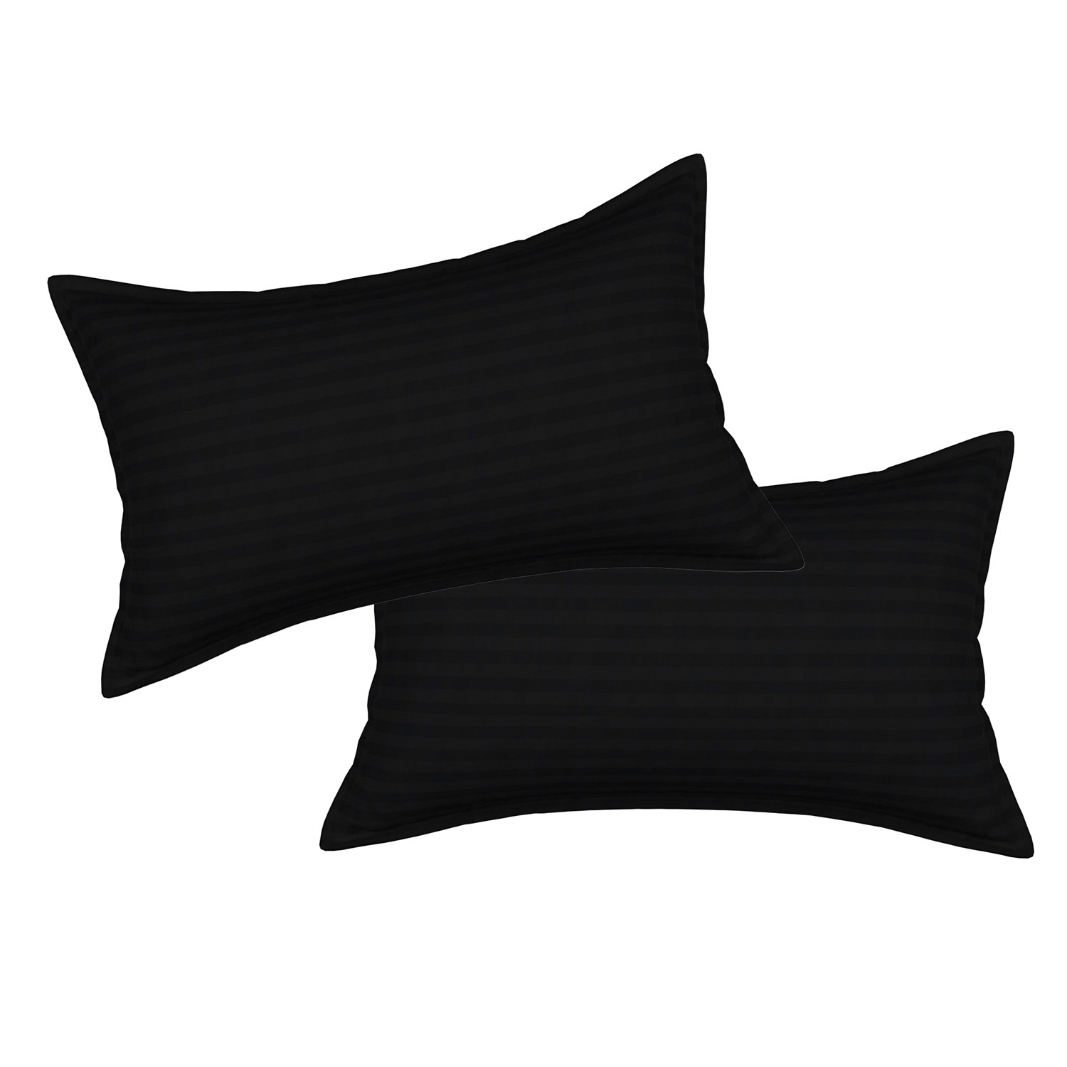 Kuber Industries Pillow Cover  Cotton Pillow Cover  Striped Pattern Pillow Cover  Soft Pillow Cover for Home  Pillow Cover for Bedroom  Set of 2  Black