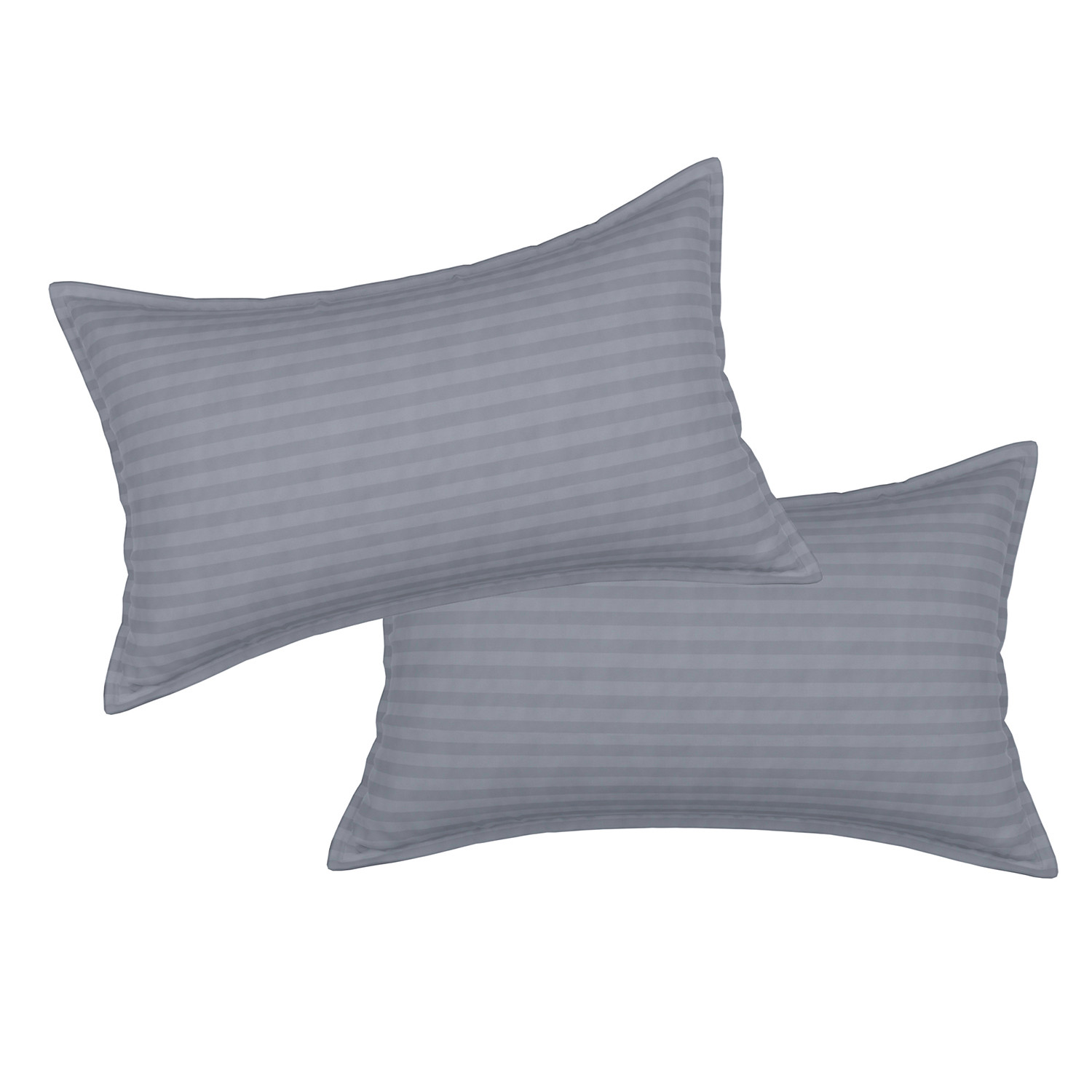 Kuber Industries Pillow Cover  Cotton Pillow Cover  Striped Pattern Pillow Cover  Soft Pillow Cover for Home  Pillow Cover for Bedroom  Set of 2  Gray