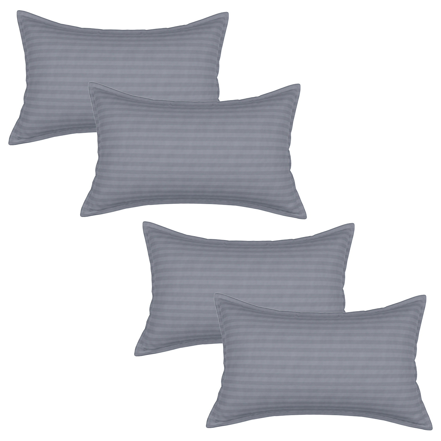 Kuber Industries Pillow Cover | Cotton Pillow Cover | Striped Pattern Pillow Cover | Soft Pillow Cover for Home | Pillow Cover for Bedroom| Gray