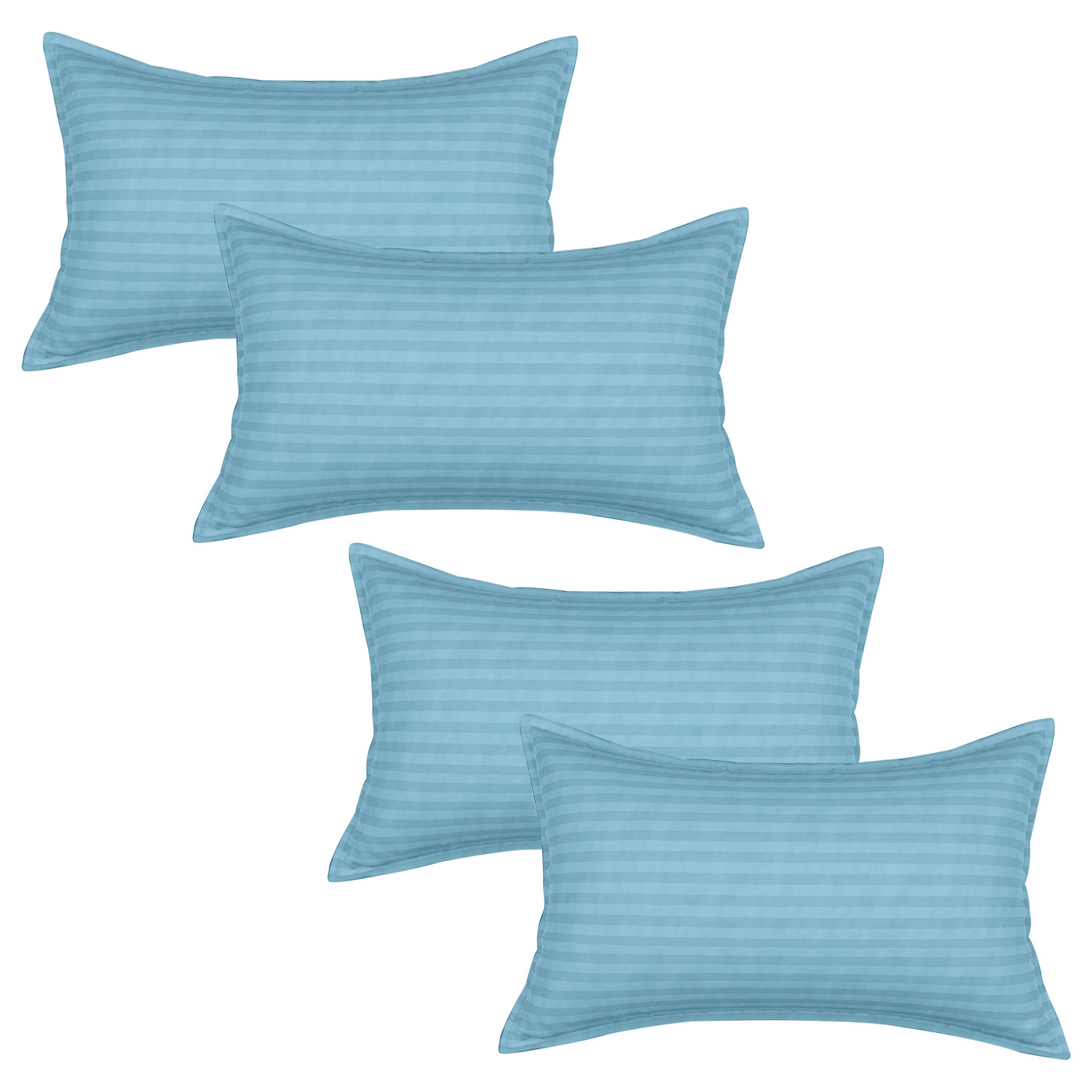 Kuber Industries Pillow Cover | Cotton Pillow Cover | Striped Pattern Pillow Cover | Soft Pillow Cover for Home | Pillow Cover for Bedroom| Sky Blue