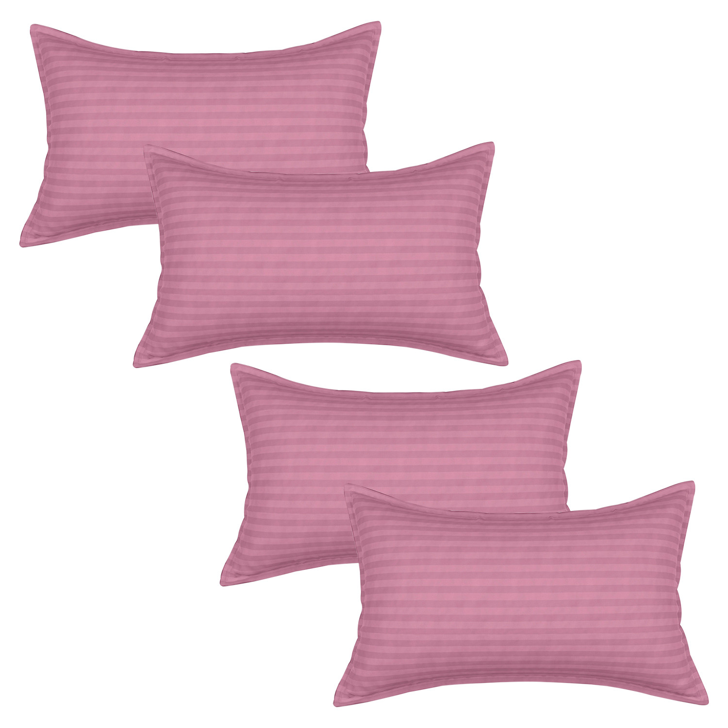Kuber Industries Pillow Cover | Cotton Pillow Cover | Striped Pattern Pillow Cover | Soft Pillow Cover for Home | Pillow Cover for Bedroom | Pink