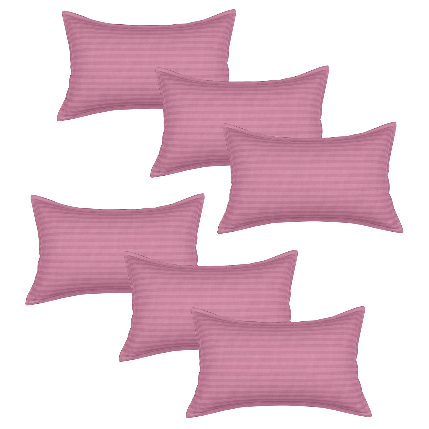 Kuber Industries Pillow Cover | Cotton Pillow Cover | Striped Pattern Pillow Cover | Soft Pillow Cover for Home | Pillow Cover for Bedroom | Pink
