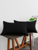Pillow Cover | Cotton Pillow Cover | Striped Pattern Pillow Cover | Soft Pillow Cover for Home | Pillow Cover for Bedroom | Set of 2 | Black