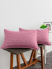 Pillow Cover | Cotton Pillow Cover | Striped Pattern Pillow Cover | Soft Pillow Cover for Home | Pillow Cover for Bedroom | Set of 2 | Pink