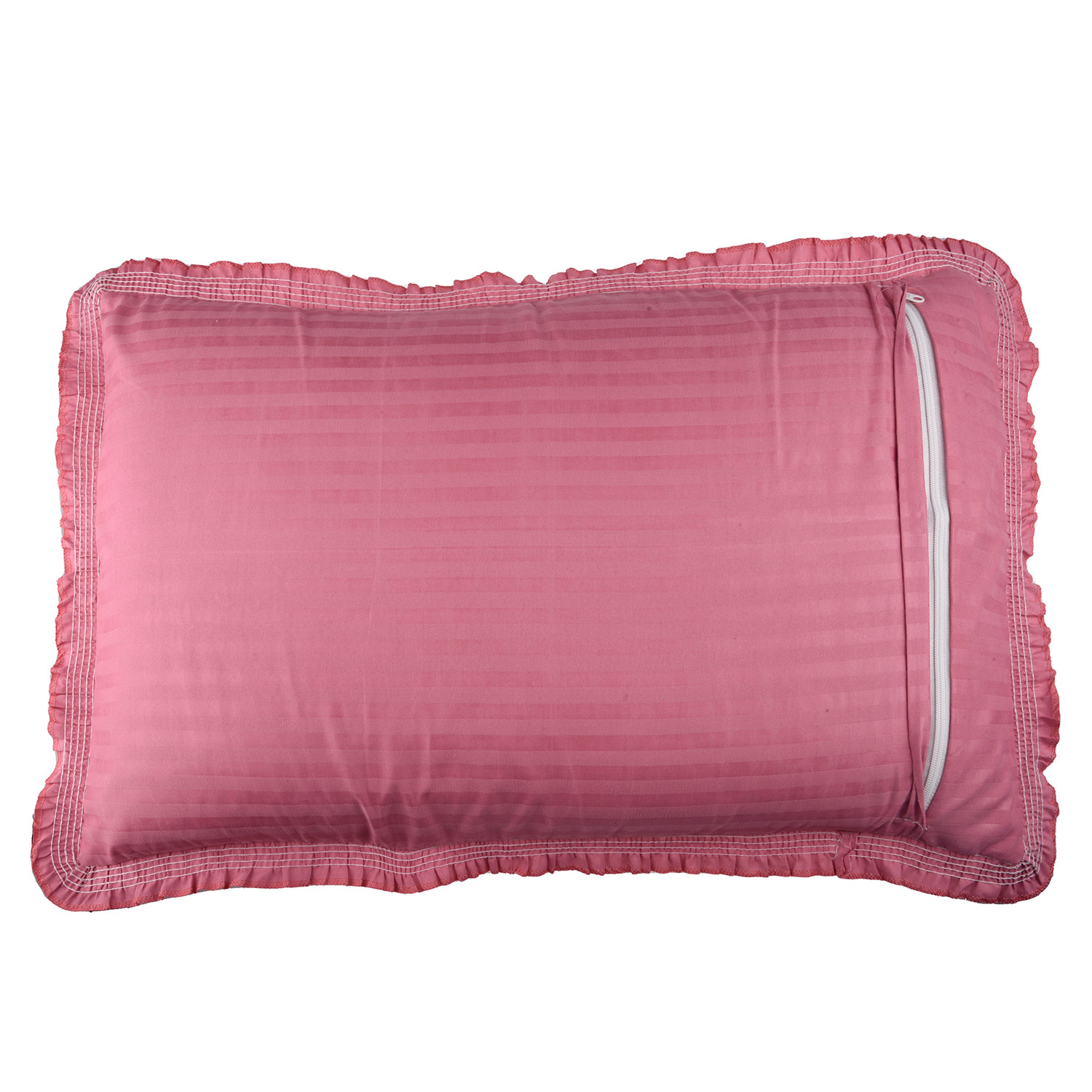 Kuber Industries Pillow Cover  Cotton Pillow Cover Set  Cushion Pillow Cover Set  Pillow Cover Set for Bedroom  Lining Embroidery Pillow Cover Set  2 Piece Set  Dark Pink