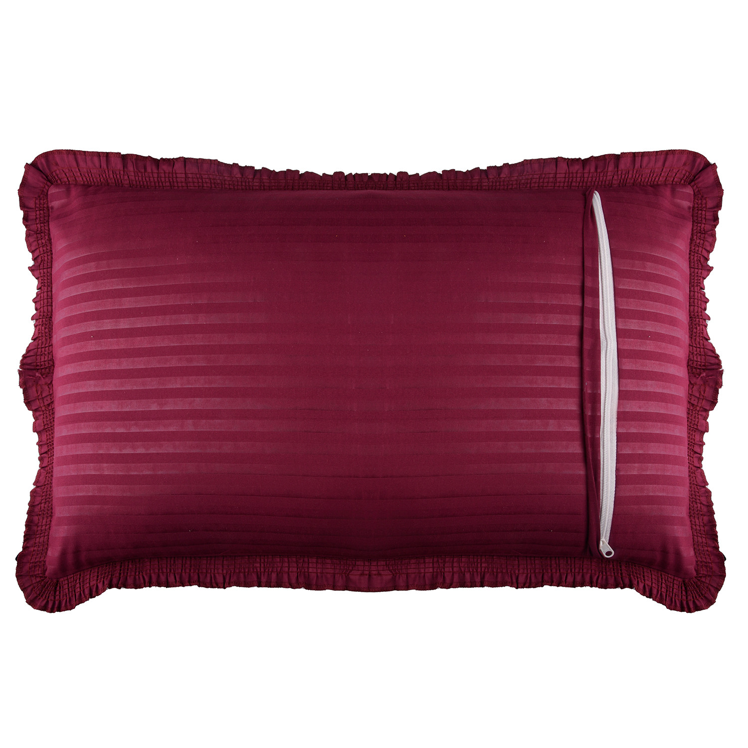 Kuber Industries Pillow Cover  Cotton Pillow Cover Set  Cushion Pillow Cover Set  Premium Pillow Cover Set for Bedroom  Lining Frill Pillow Cover Set  2 Piece Set  Maroon