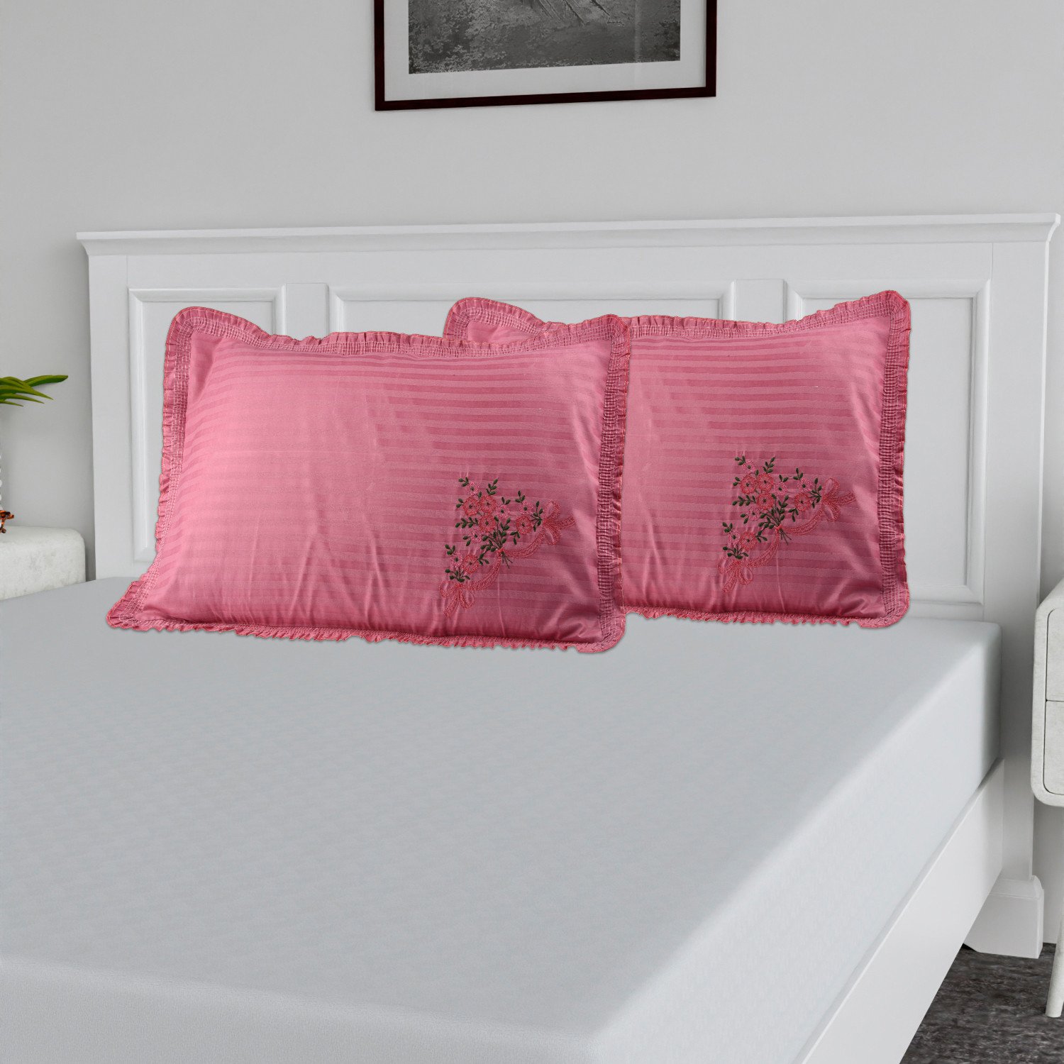Kuber Industries Pillow Cover | Cotton Pillow Cover Set | Cushion Pillow Cover Set | Premium Pillow Cover Set for Bedroom | Lining Frill Pillow Cover Set | 4 Piece Set | Multi