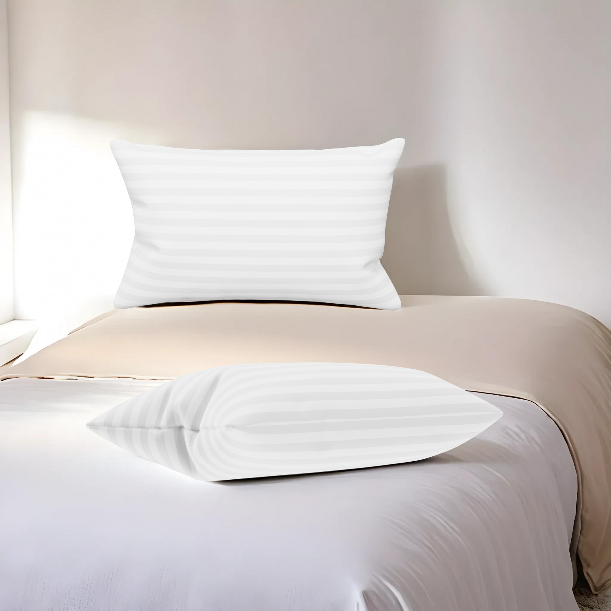 Kuber Industries Pillow Filler  16x24 Inch  Premium Pillow Cushion Filler  Microfiber Pillow Filler for Bedroom-Living Room-Hotel  Cozy  Fluffy Lumbar Pillow Filler  White