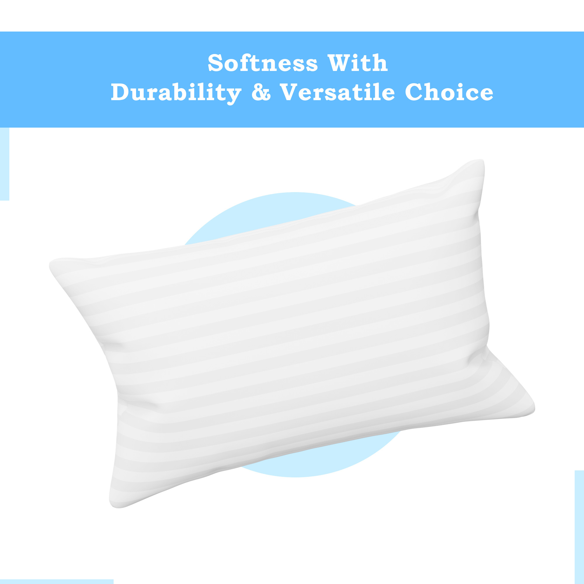 Kuber Industries Pillow Filler  16x24 Inch  Premium Pillow Cushion Filler  Microfiber Pillow Filler for Bedroom-Living Room-Hotel  Cozy  Fluffy Lumbar Pillow Filler  White