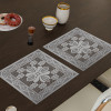 Placemat | Dining Table Placemat | Center Table Mats | Square Plain Net Placemat Set | Side Table Placemats for Hotel-Home Décor | 20 Inch | Pack of 2 | White
